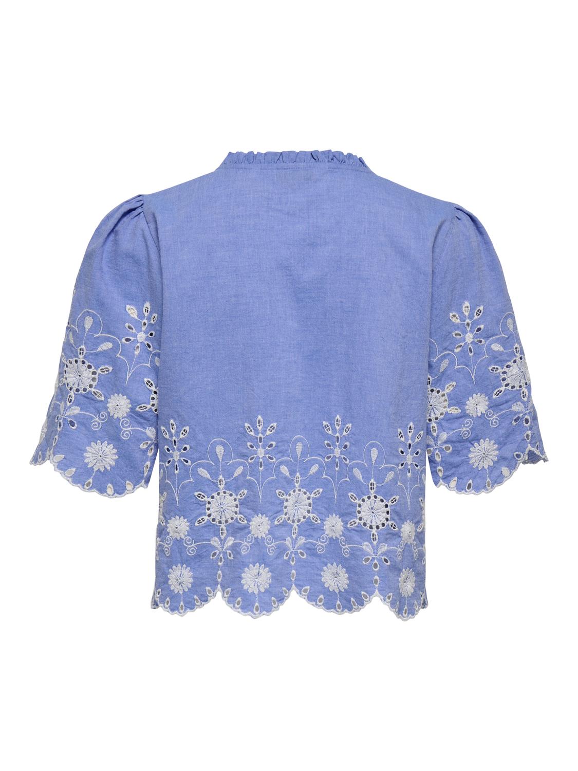 ONLMIFFY S/S EMB TIE TOP NOOS WVN - 7