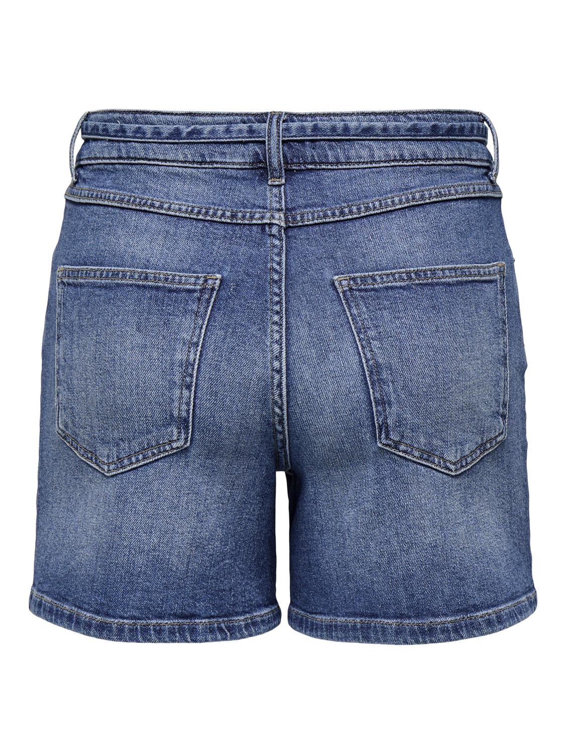 ONLGIANNA Mid Waist Denim Shorts med belte inkludert - 7