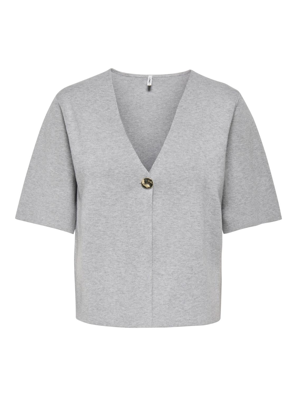 ONLLUCY SS V-NECK ONE BUTTON EX KNT