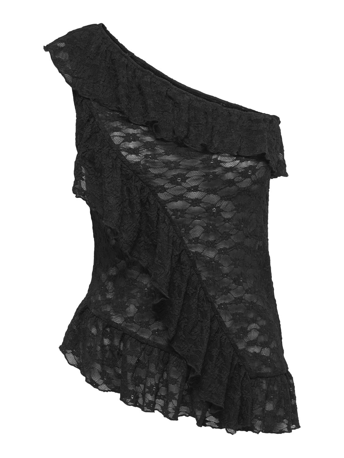 STUSIA ONESHOULDER LACE FLOUNCE TOP JRS