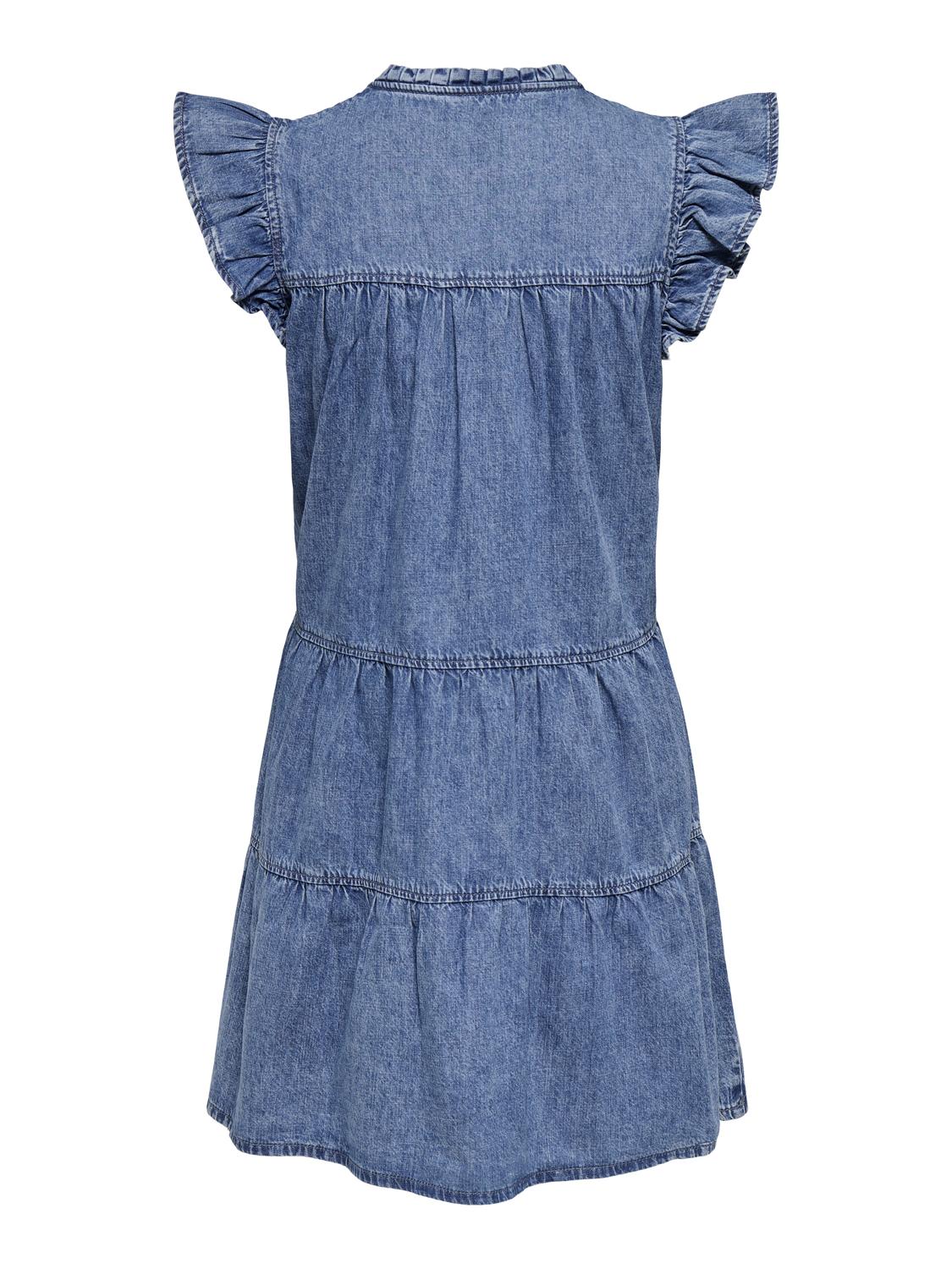 ONLSHANIA S/L FRILL SHORT DNM DRESS NOOS - 3