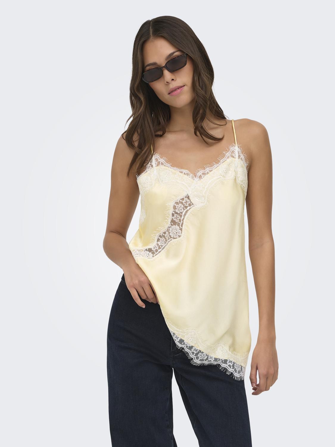 JDYFIFI S/L ASYM LACE SINGLET WVN NOOS