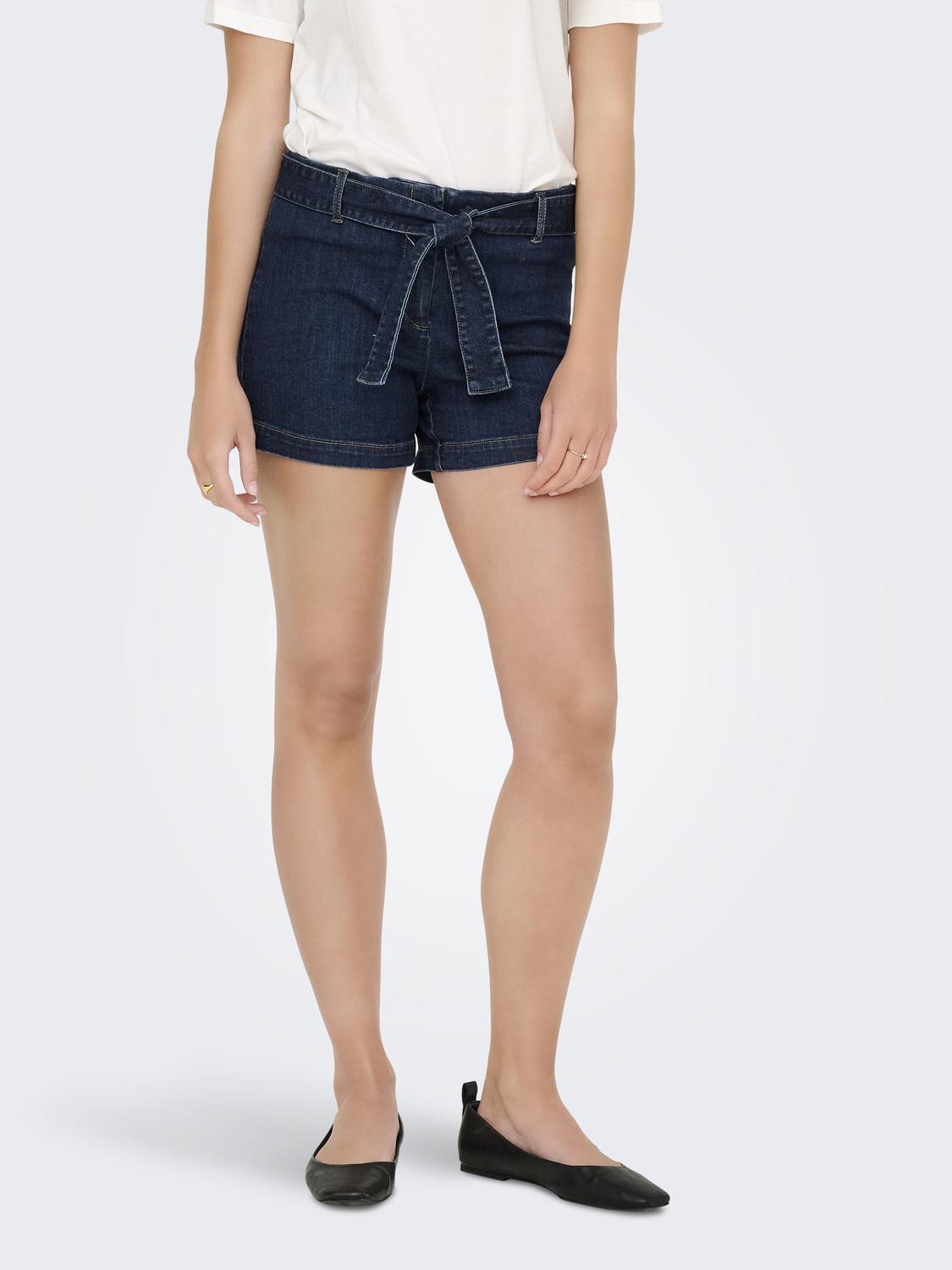 ONLMADISON HW BELT SHORTS DNM GUA