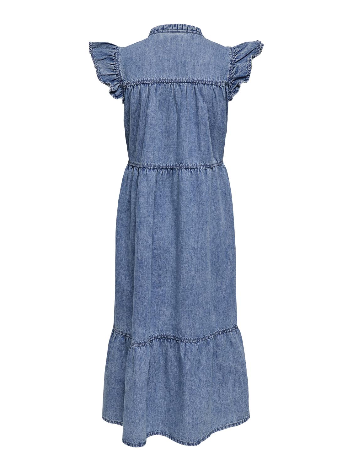ONLSHANIA S/L FRILL MIDI DNM DRESS AKM - 7