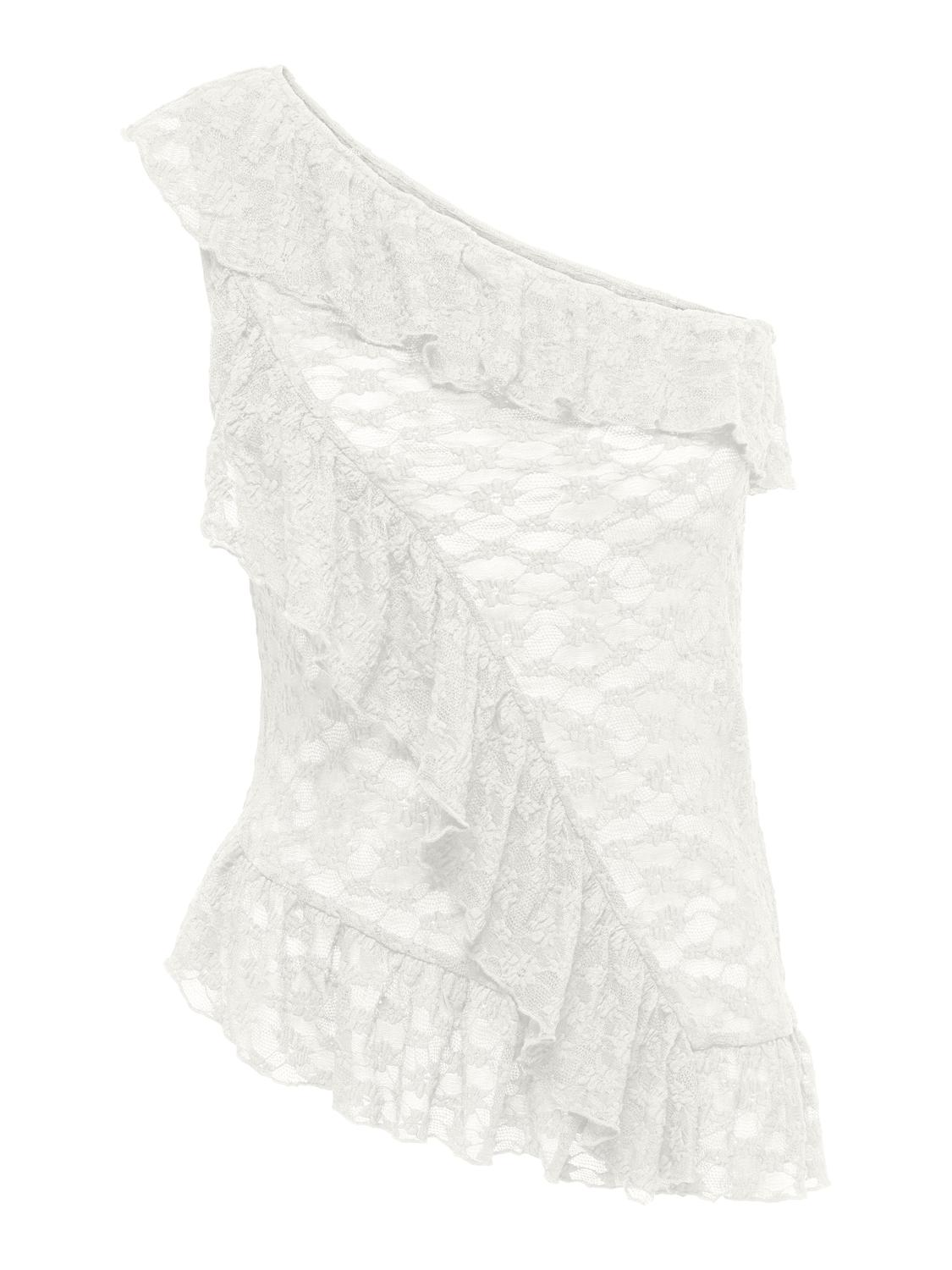STUSIA ONESHOULDER LACE FLOUNCE TOP JRS