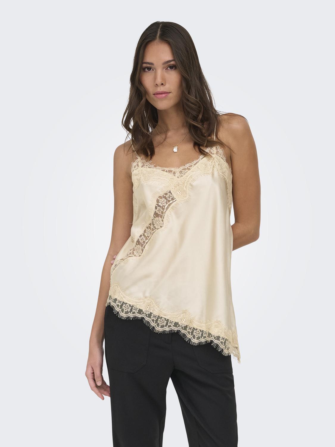 JDYFIFI S/L ASYM LACE SINGLET WVN NOOS