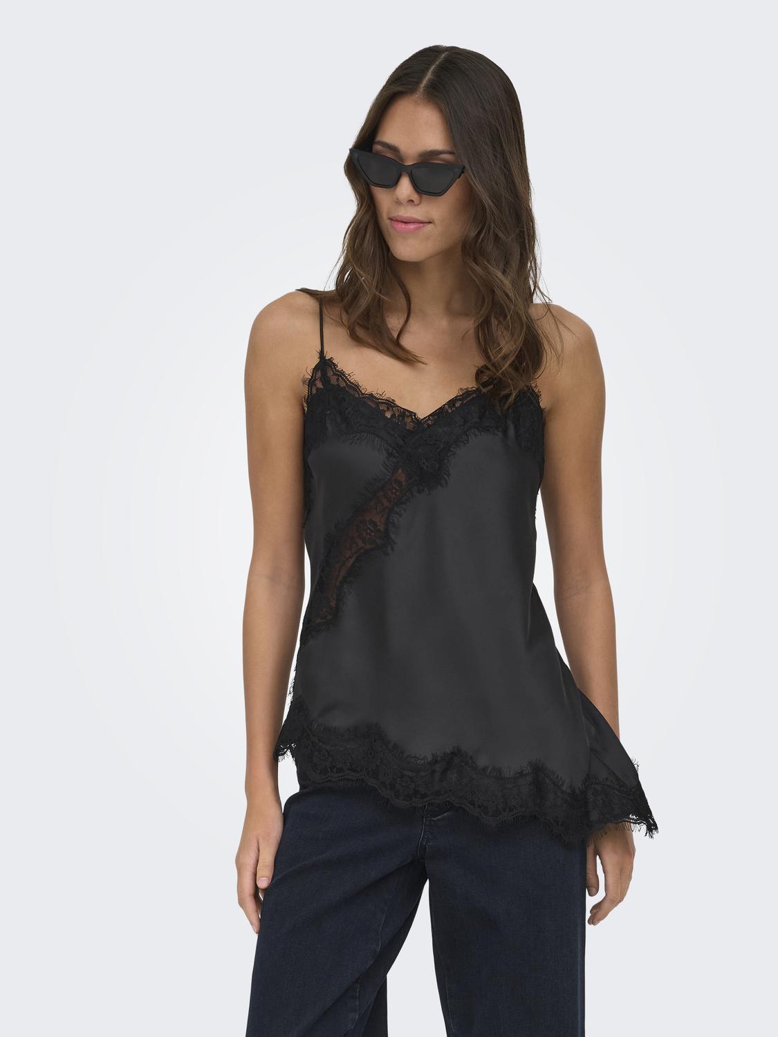 JDYFIFI S/L ASYM LACE SINGLET WVN NOOS