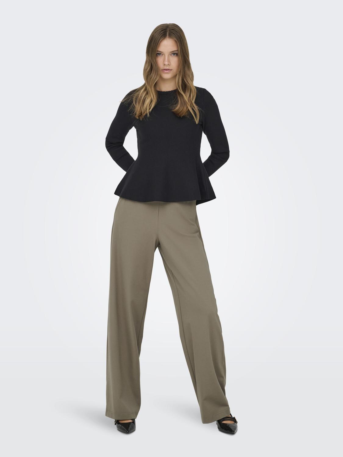 ONLVILDA LS PEPLUM O-NECK KNT - 6