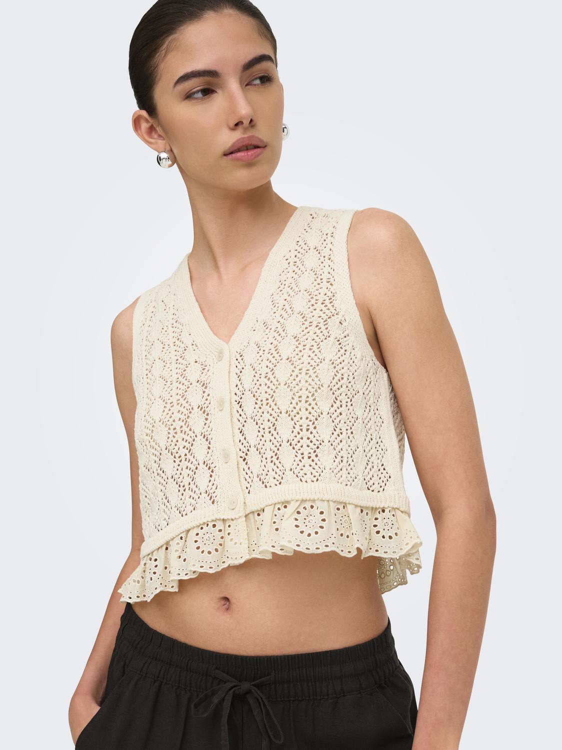 JDYSOFIE S/L VN BUTTON TOP KNT - 6
