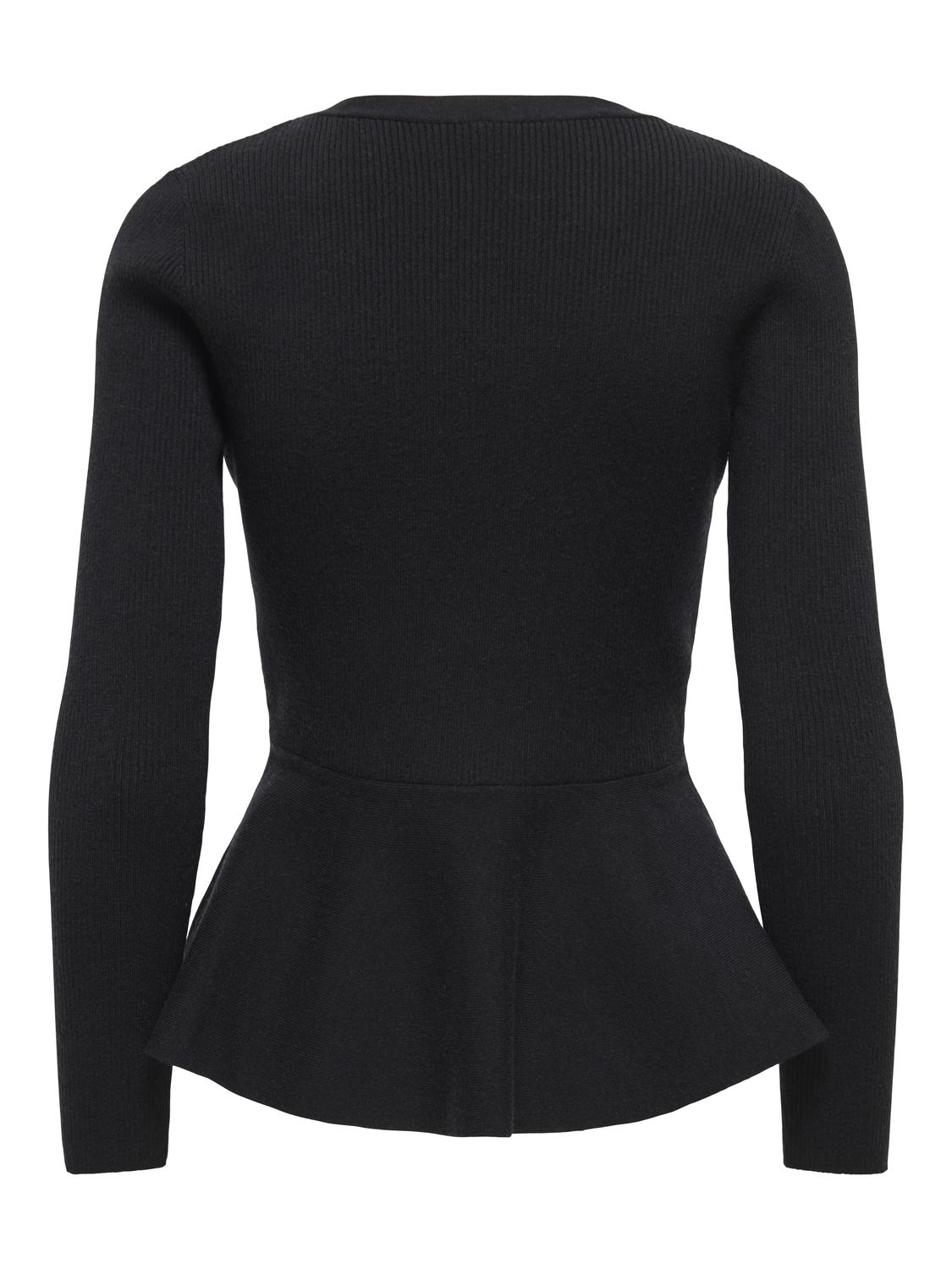 ONLSINA LS V-NECK BUTTON PEPLUM EX KNT - 2