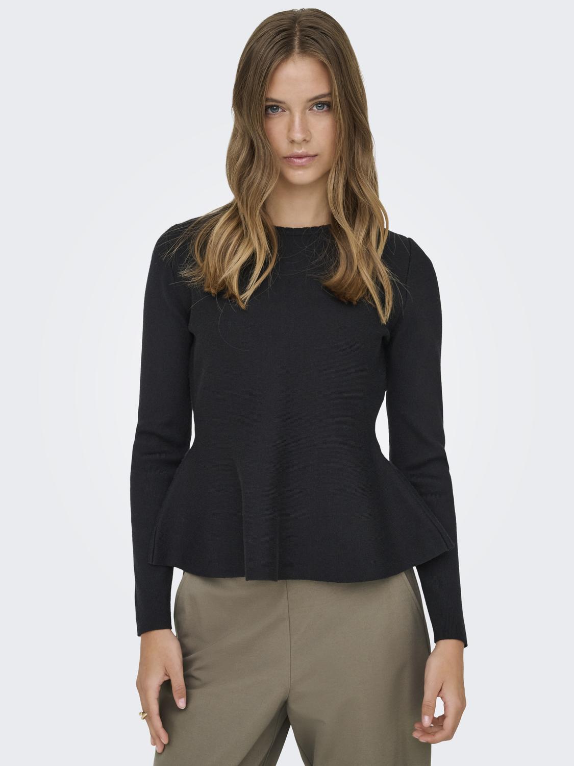 ONLVILDA LS PEPLUM O-NECK KNT - 4