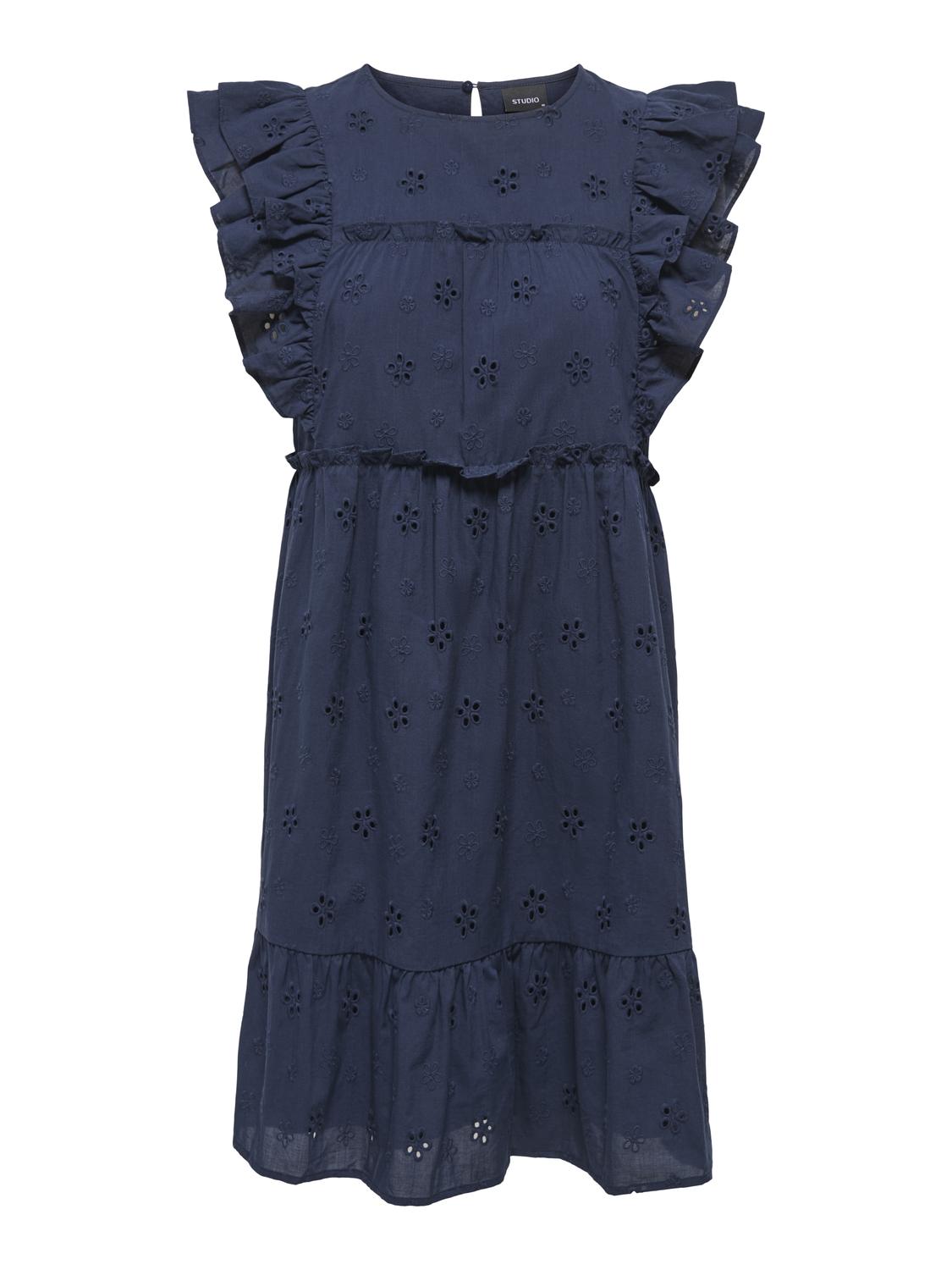 STUATHEA S/L FLOUNCE SHORT DRESS WVN