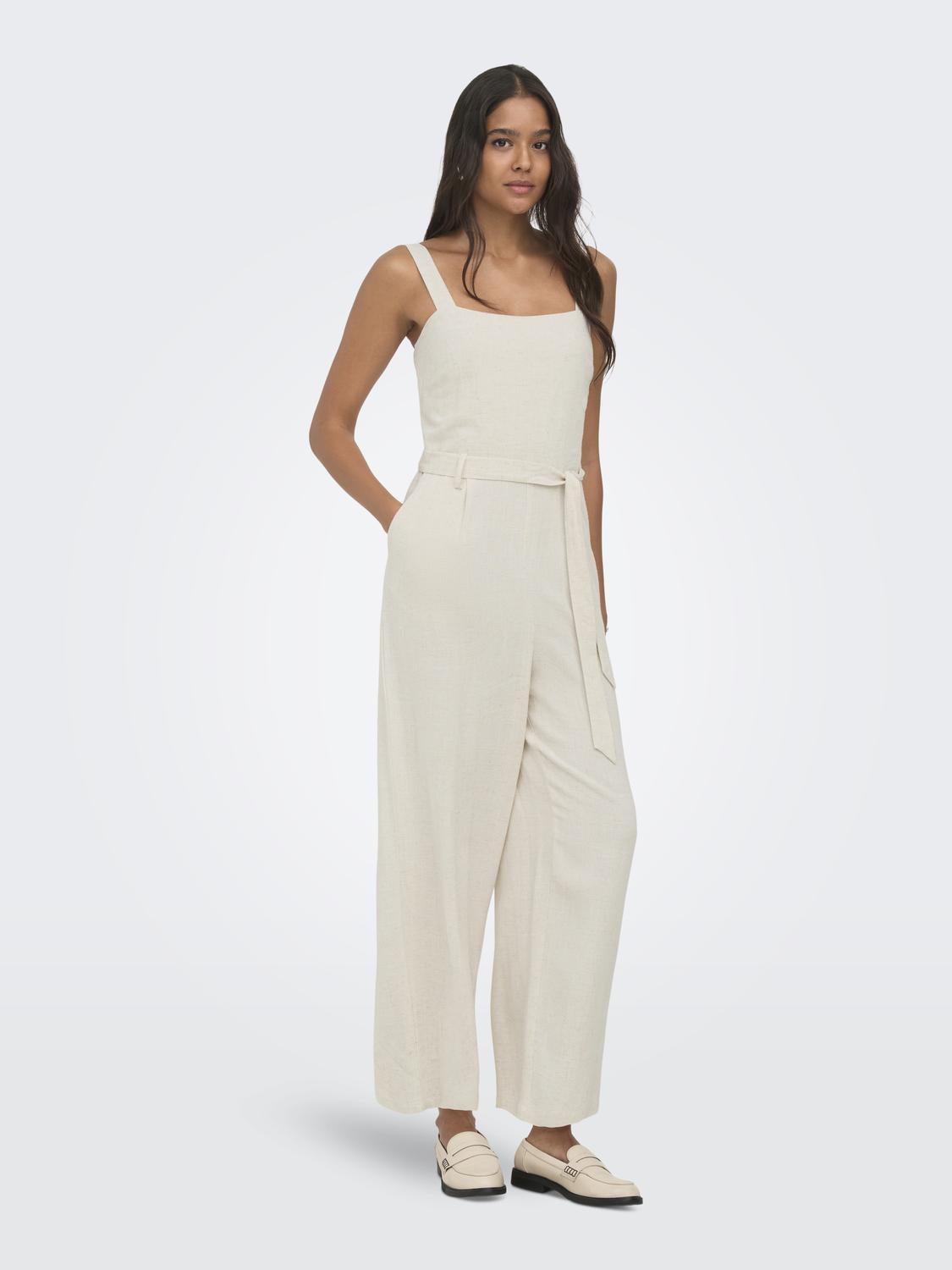 ONLSIESTA LINEN BL BELT JUMPSUIT PNT