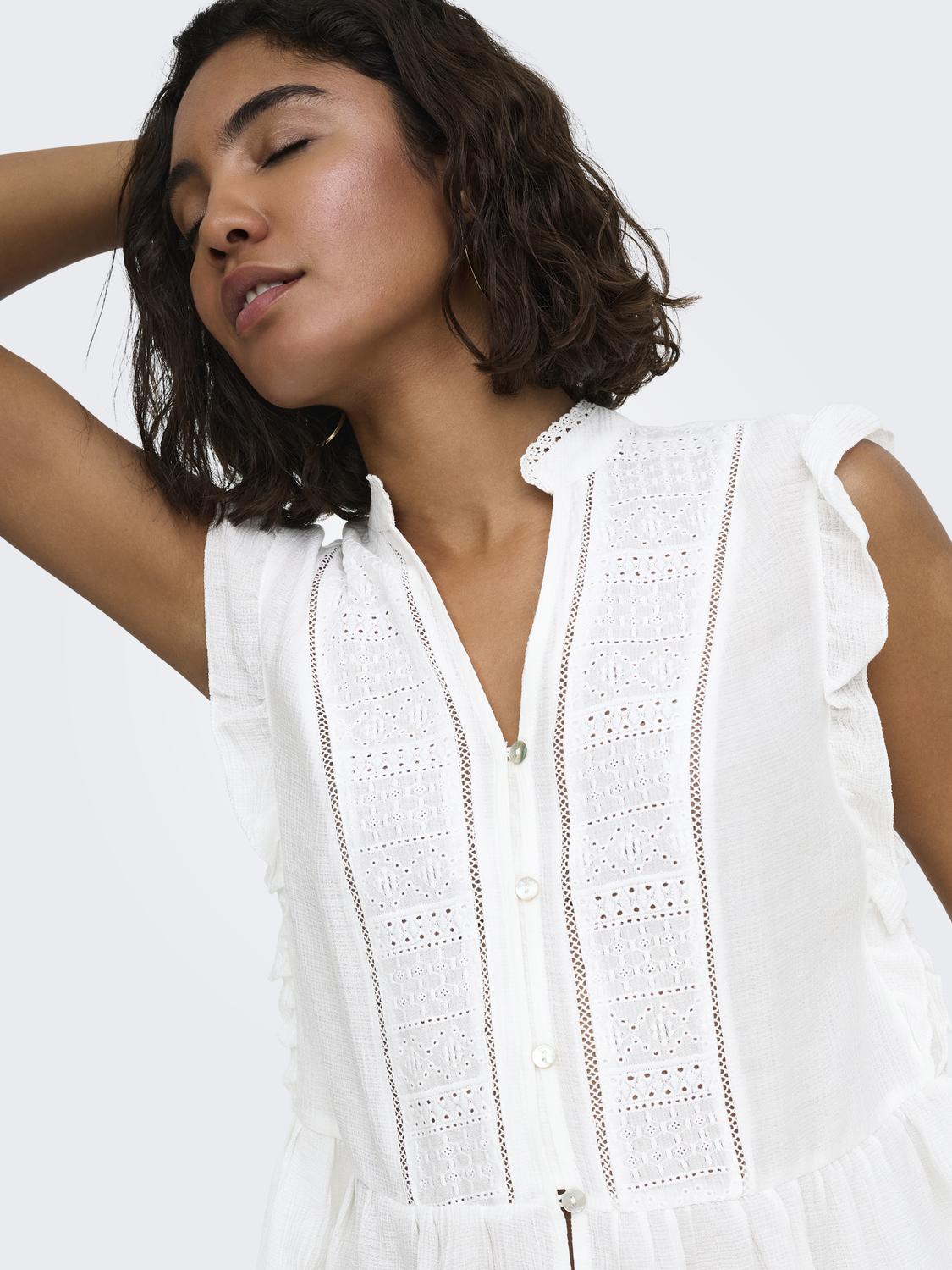 ONLHENNY S/L FRILL BUTTON TOP NOOS WVN