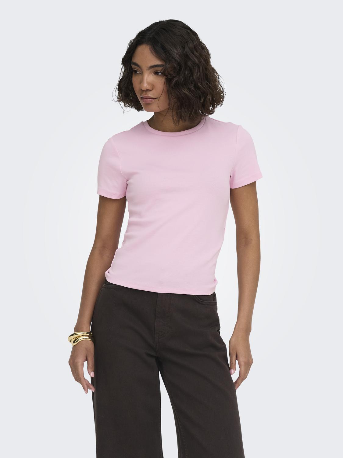 ONLRILEY Basic O-hals T-shirt med korte ærmer til unge damer