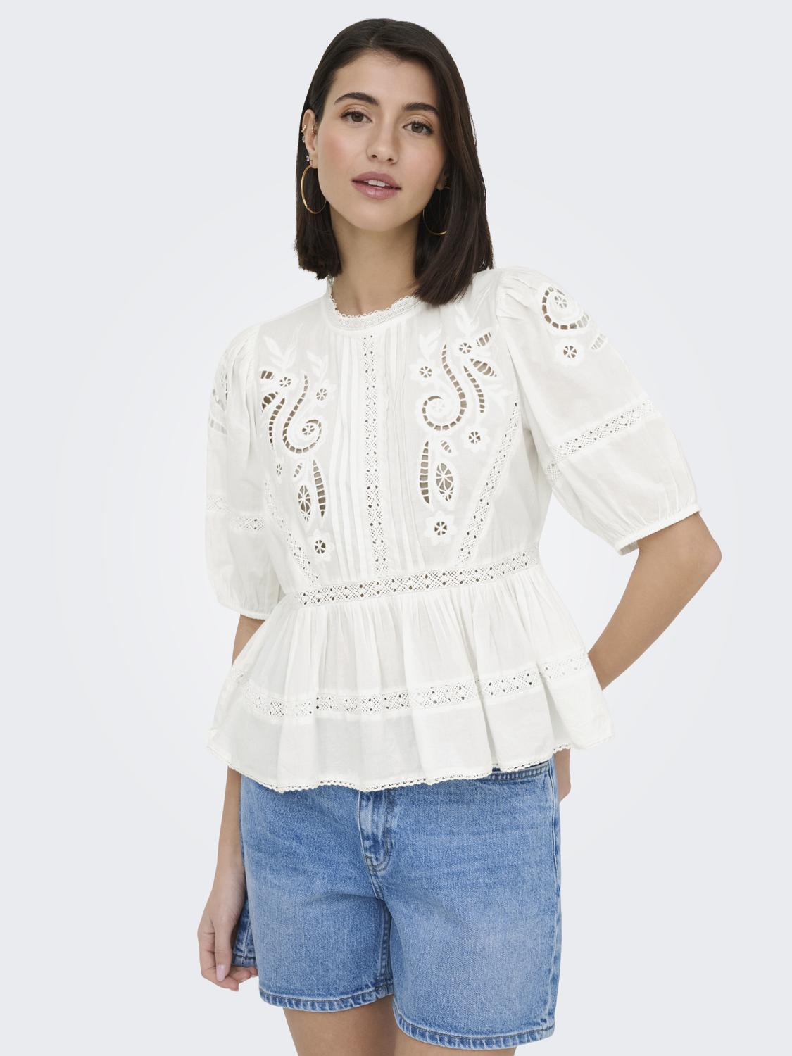JDYSTARRY 2/4 LACE TOP WVN - 5