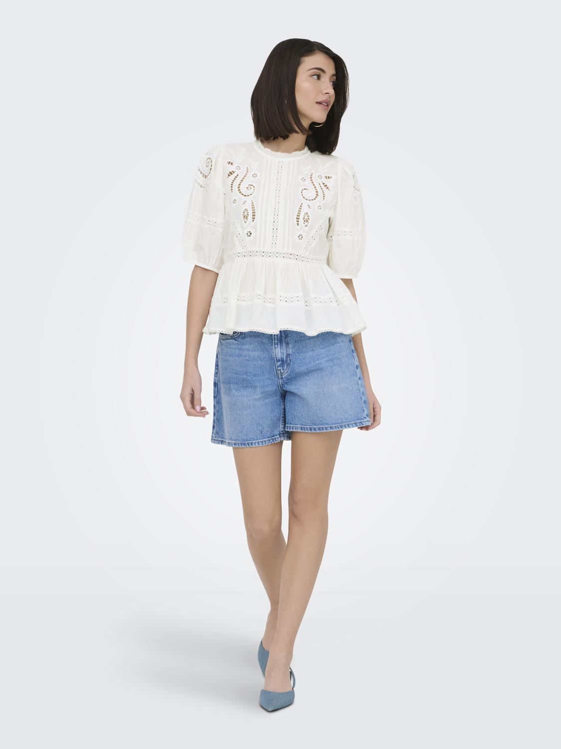 JDYSTARRY 2/4 LACE TOP WVN - 6