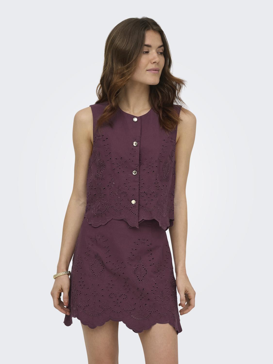 ONLREYA S/L BRO ANGLAISE WAISTCOAT PNT