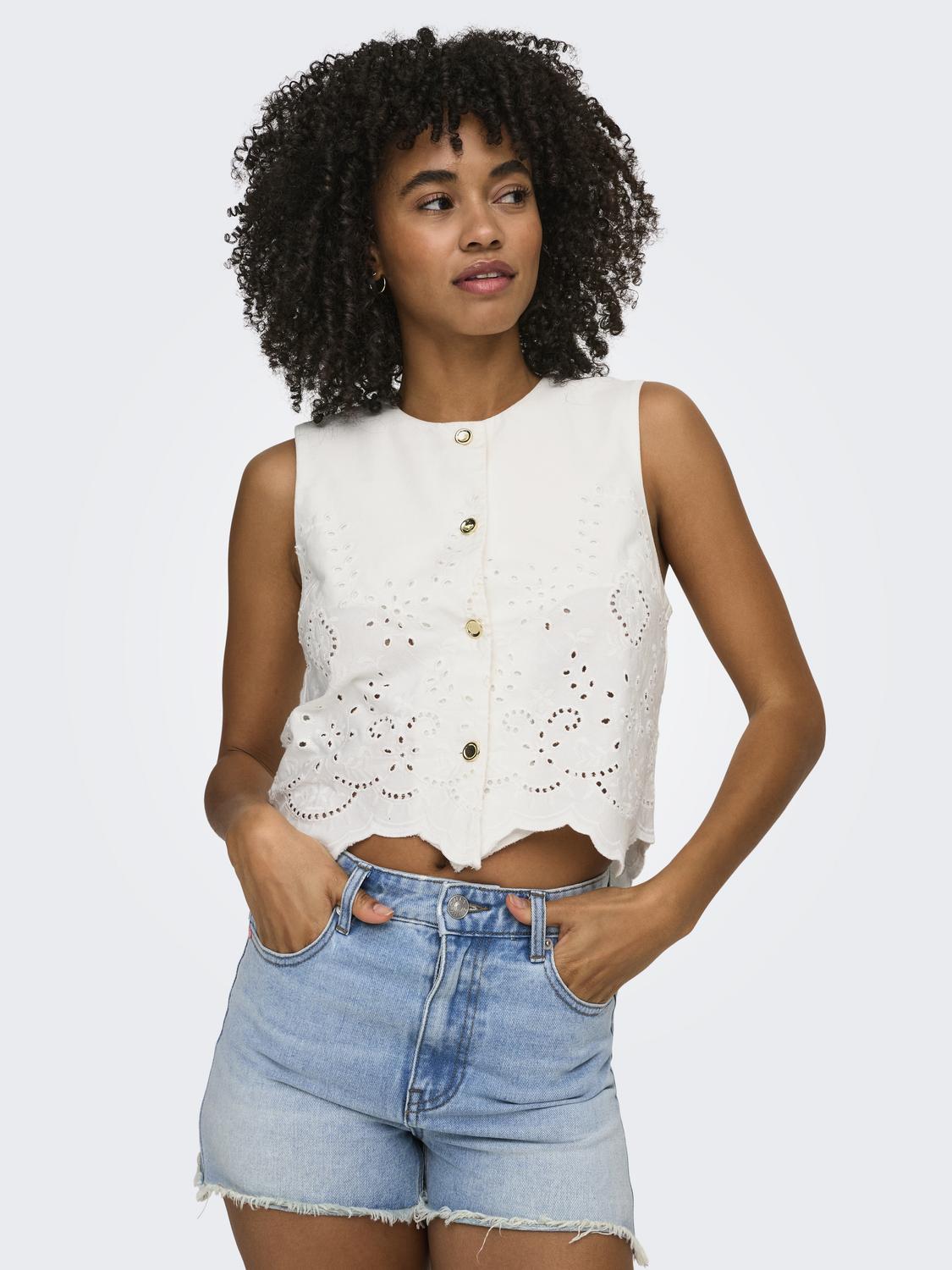 ONLREYA S/L BRO ANGLAISE WAISTCOAT PNT - 6