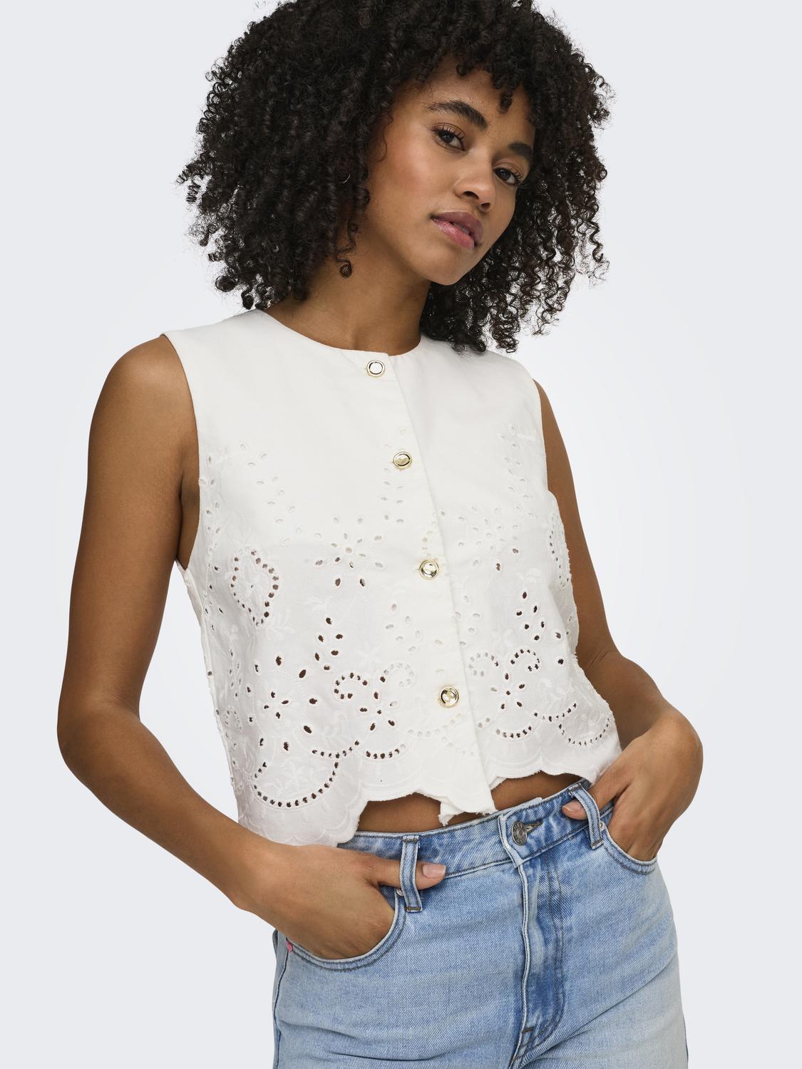 ONLREYA S/L BRO ANGLAISE WAISTCOAT PNT - 5
