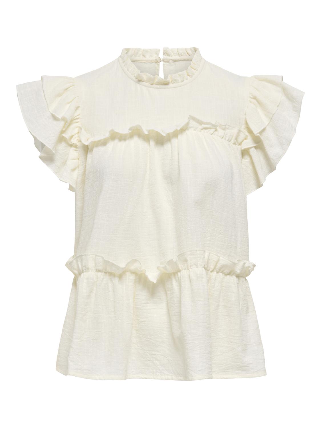 PGKAYA FRILL S/S TOP WVN