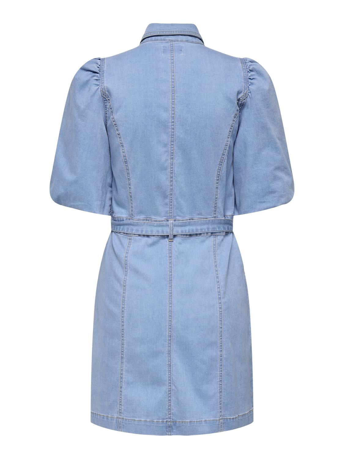 ONLBELIS S/S PUFF BELT DRESS DNM YFM - 7