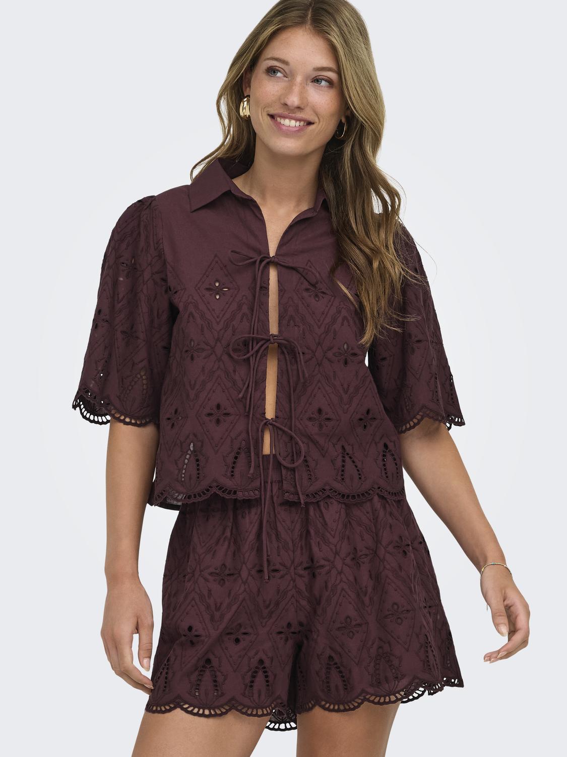 ONLFRANI S/S EMB BOW TOP WVN - 5