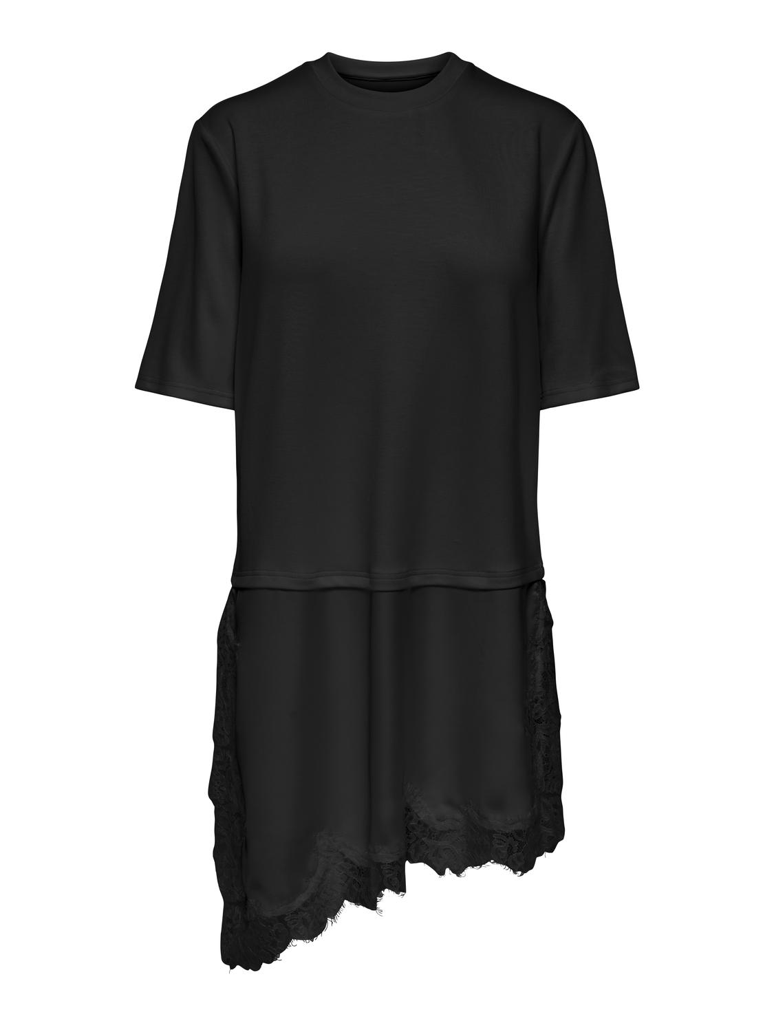 STUMATO S/S SATIN LONG LACE TEE SWT