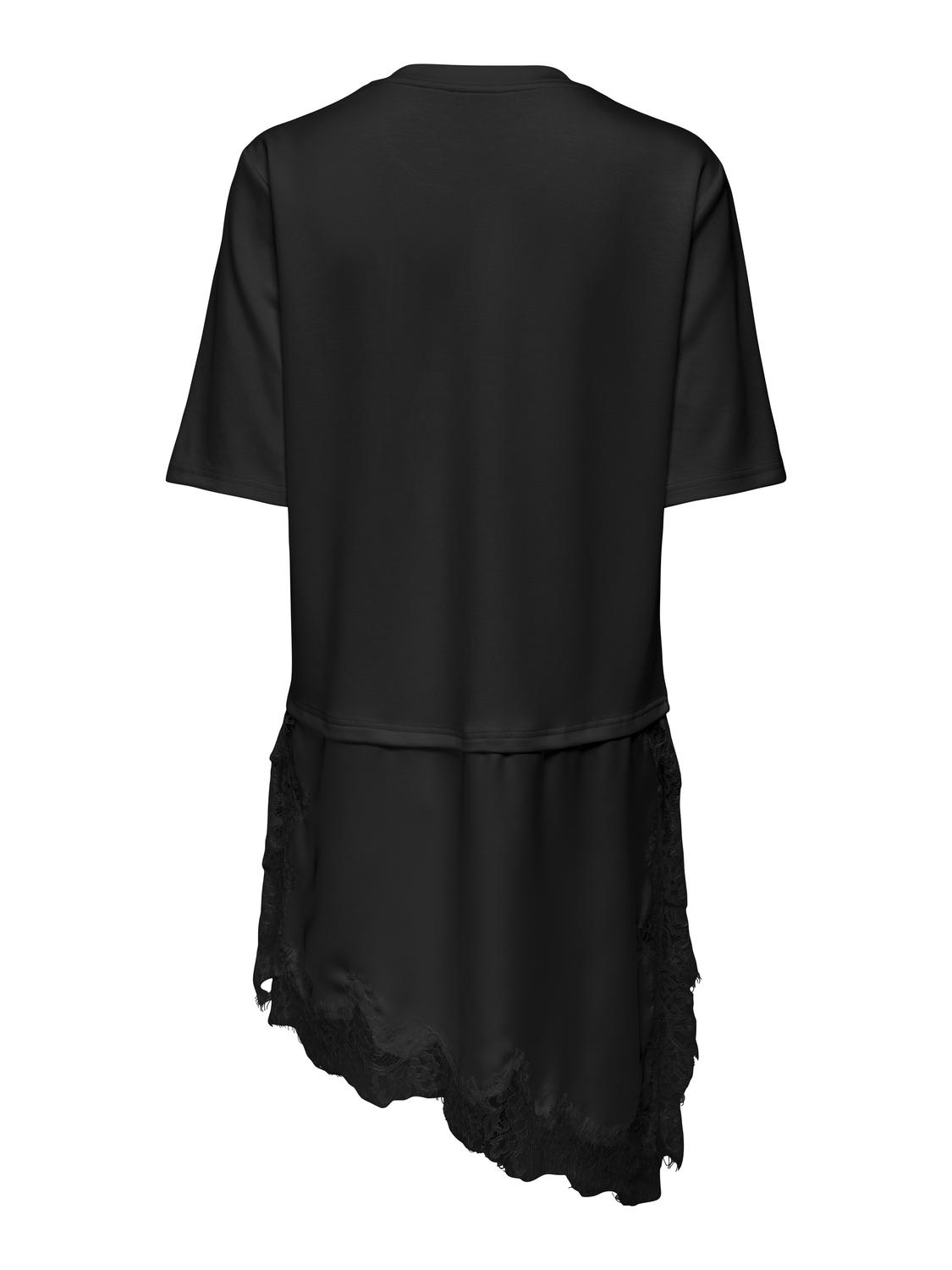 STUMATO S/S SATIN LONG LACE TEE SWT - 2