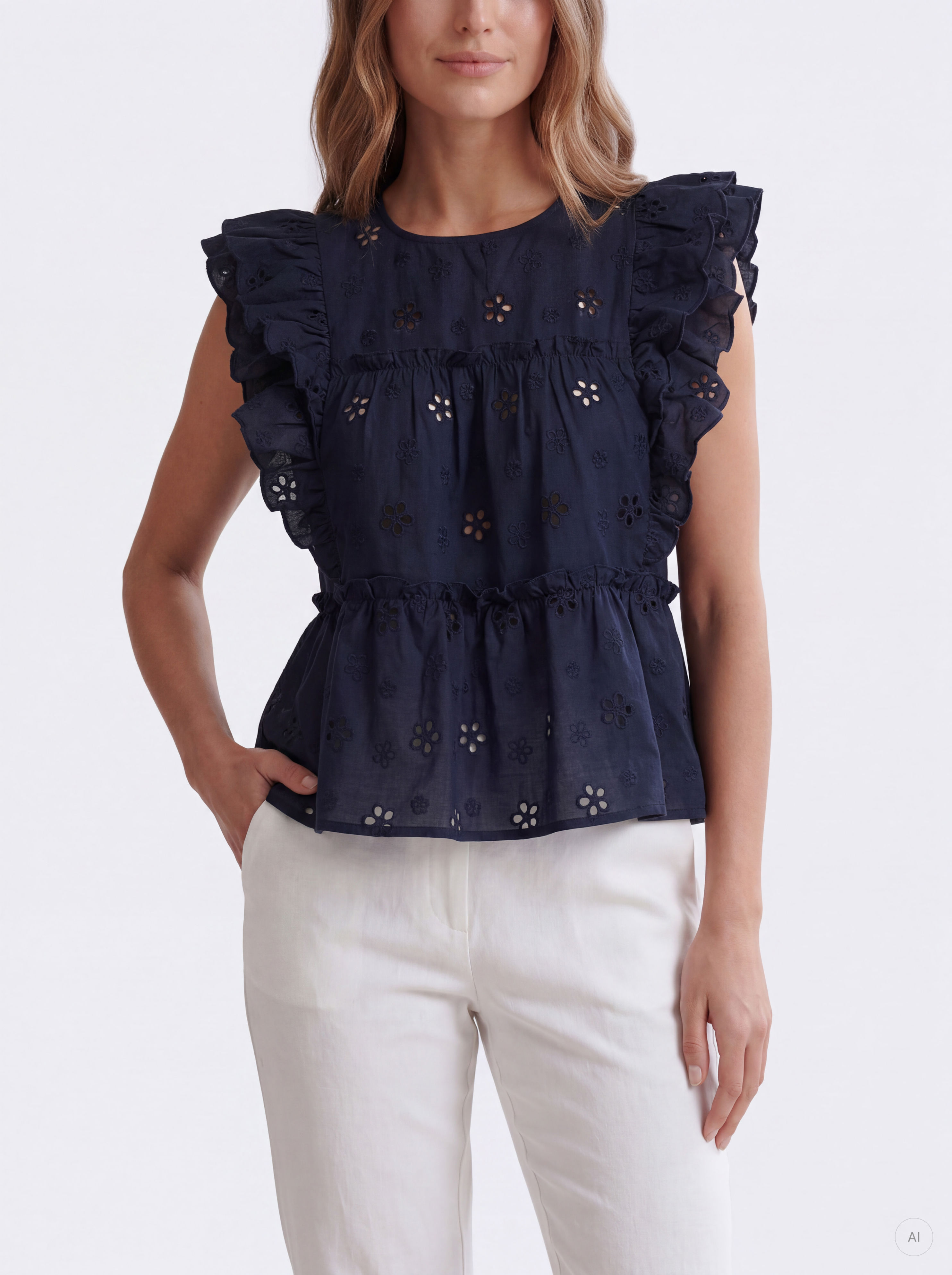 STUATHEA Feminin topp singlet med kvart knapp lukking - 3