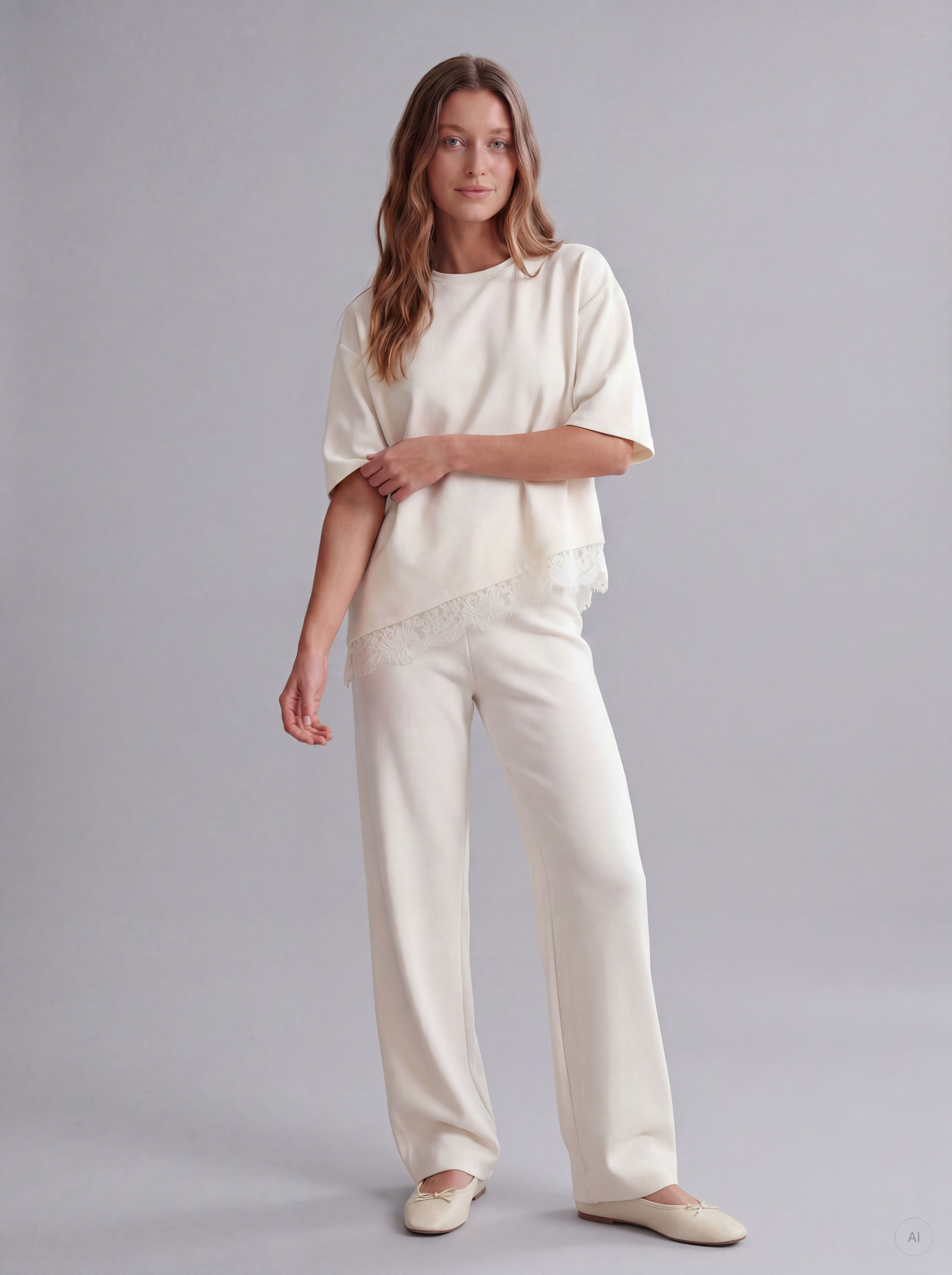 STUMATO S/S LACE ASYM TEE SWT - 7