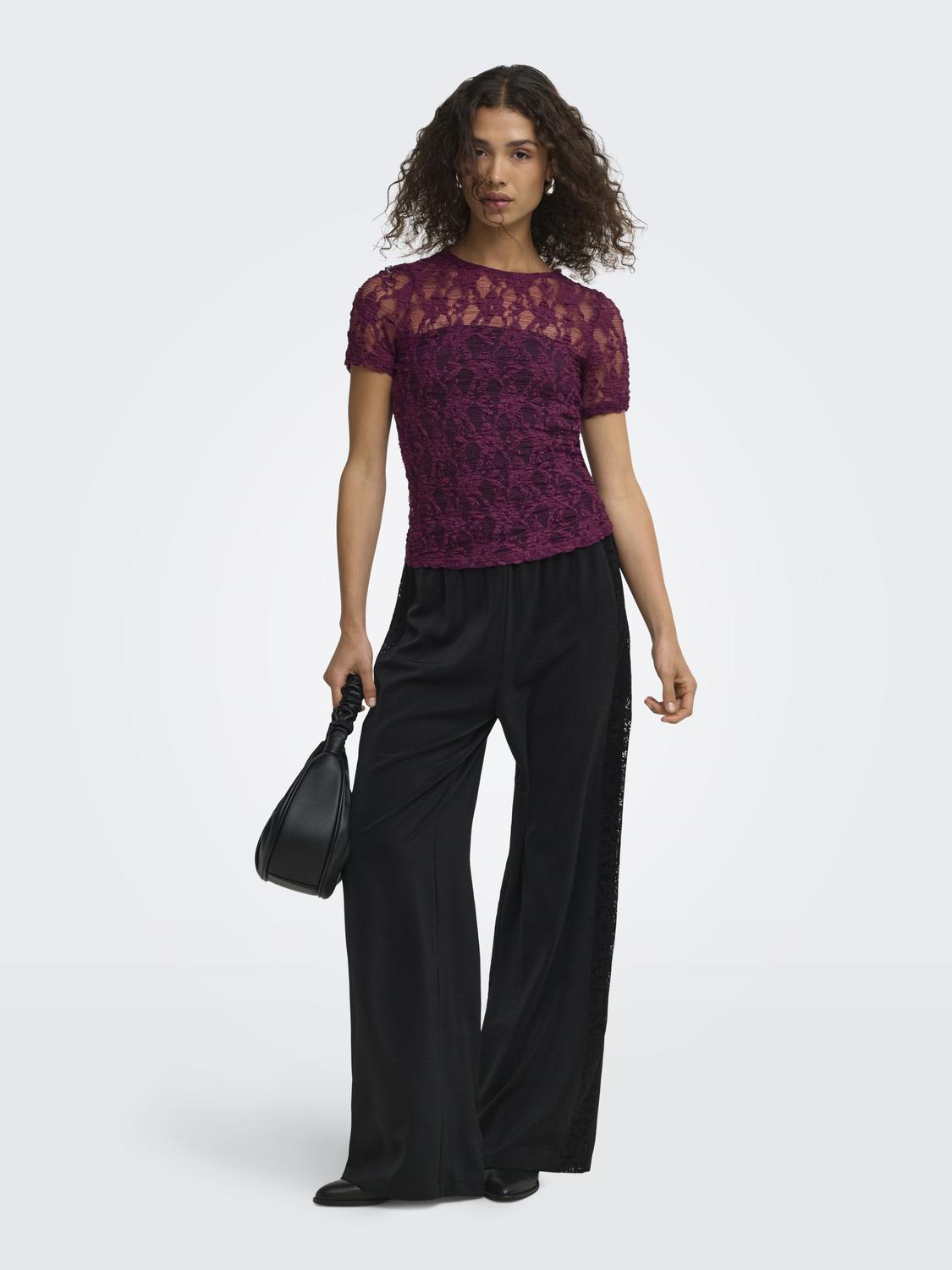 ONLALBA S/S LACE TOP CS JRS - 6