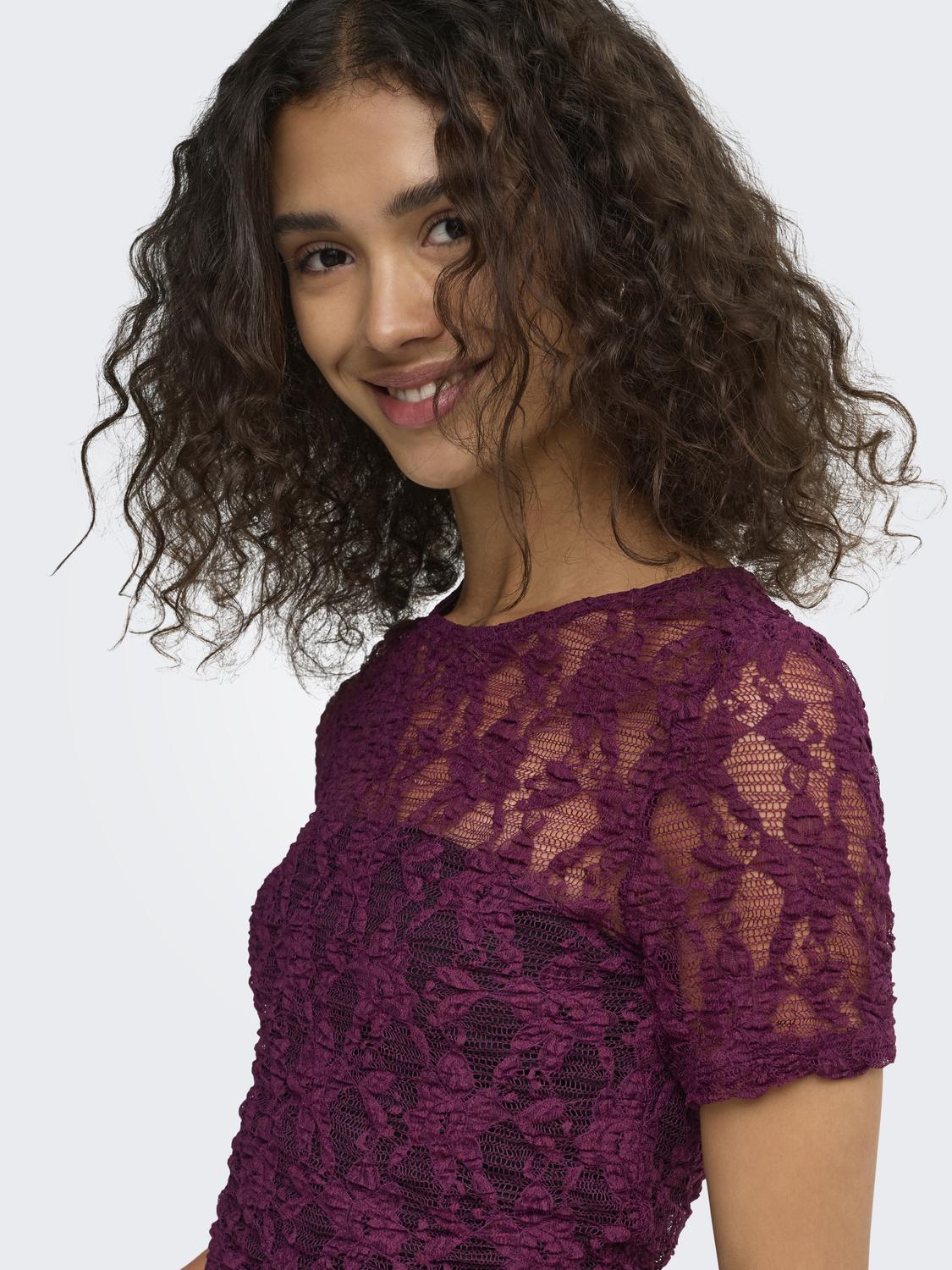 ONLALBA S/S LACE TOP CS JRS - 4