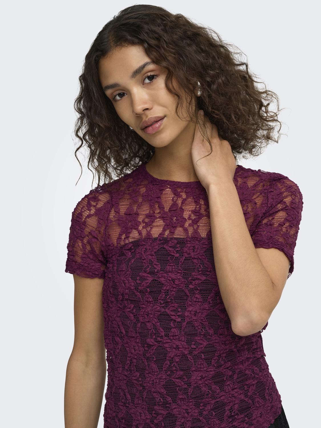 ONLALBA S/S LACE TOP CS JRS - 5