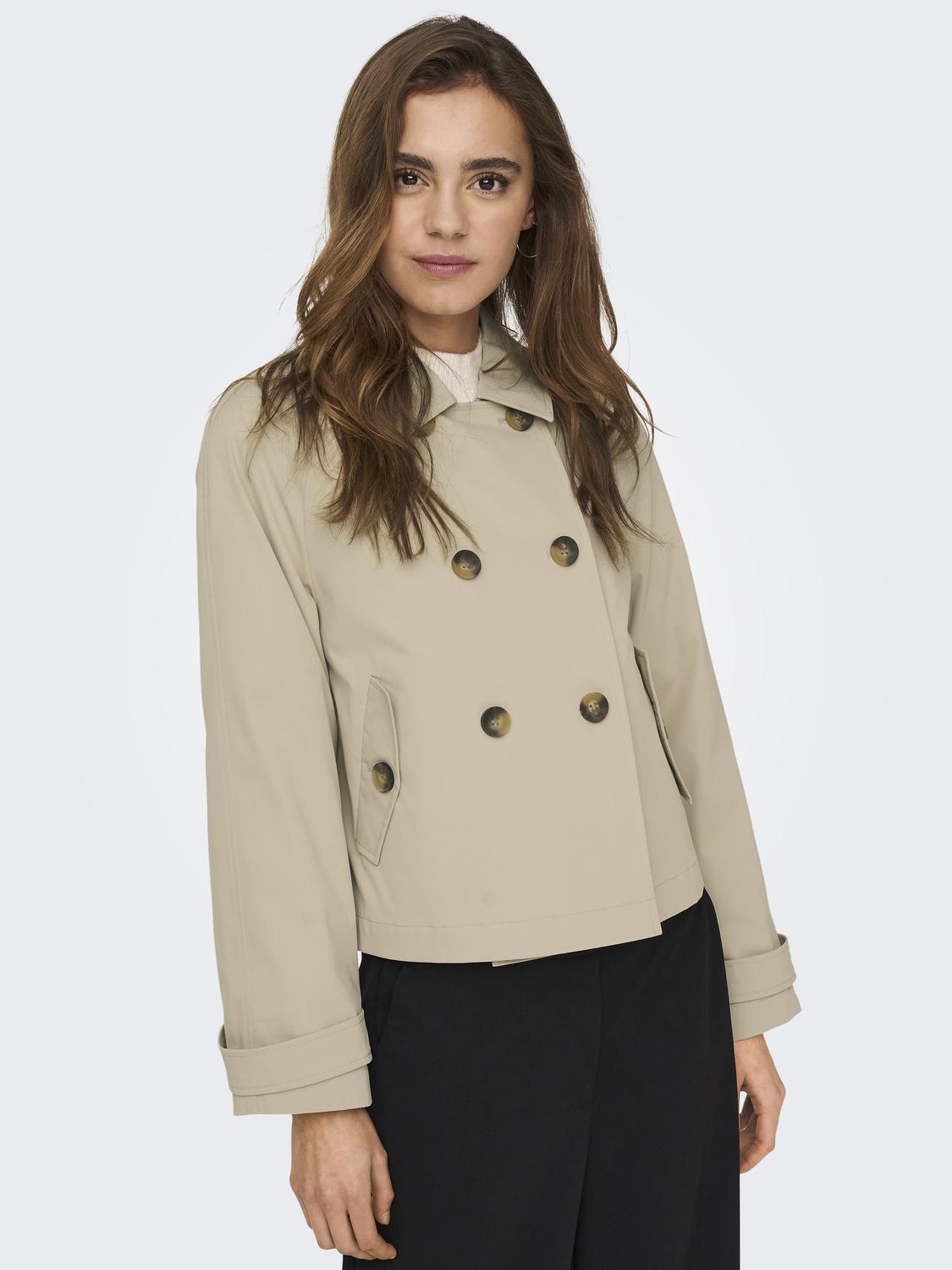 ONLAPRIL Dobbeltspent kort trenchcoat - 4