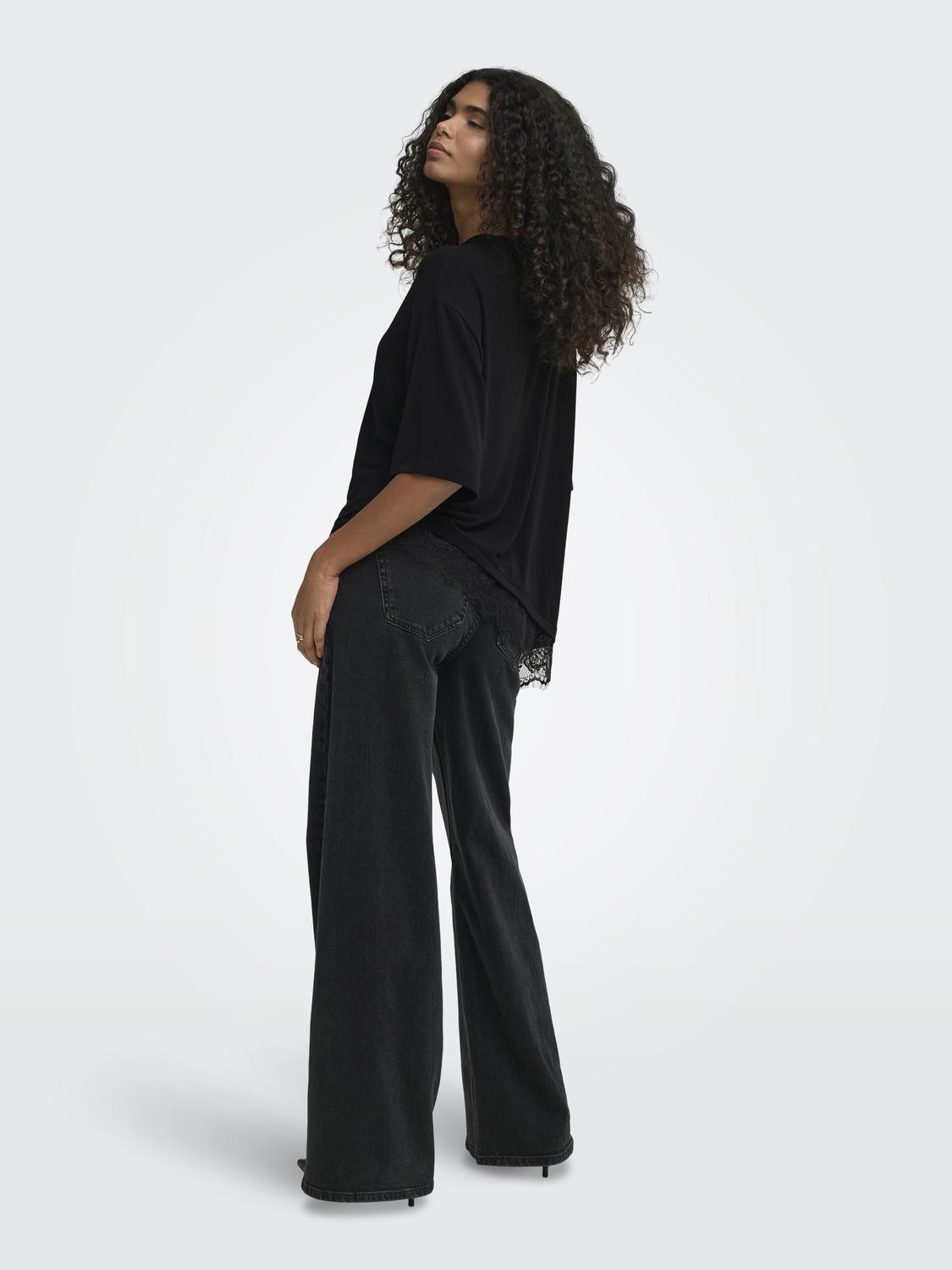 ONLGLAMOUR S/S LACE T-SHIRT JRS - 2