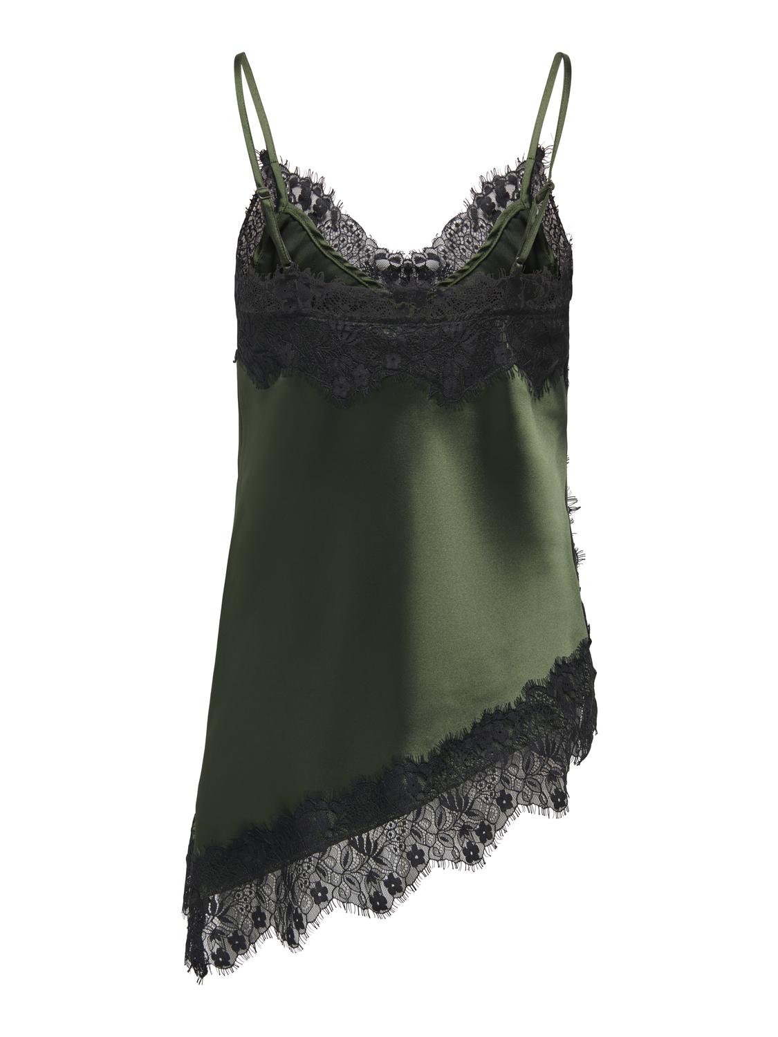 ONLINDONA STRAP SATIN LACE TOP WVN - 2