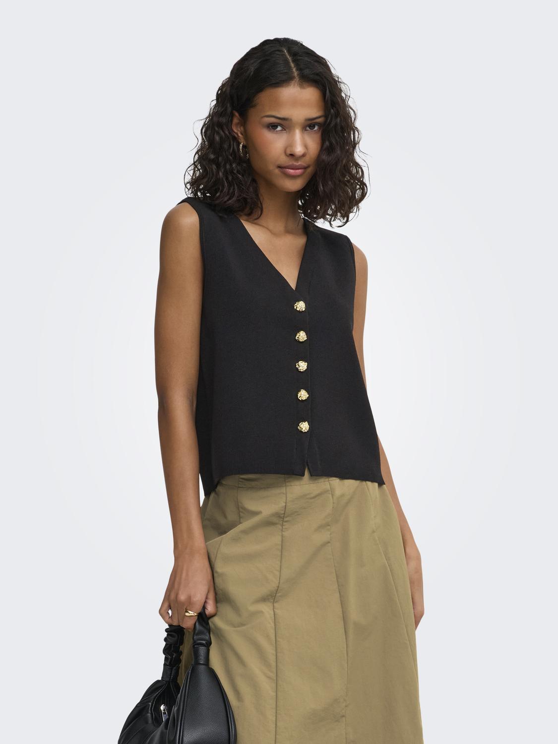 JDYASTRA S/L BUTTON VEST KNT NOOS