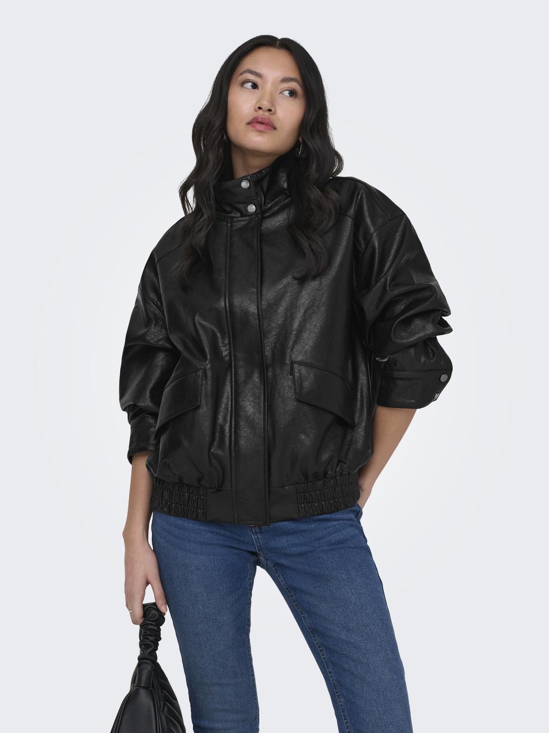 ONLJULIA FAUX LEATHER OVZ. BOMBER OTW