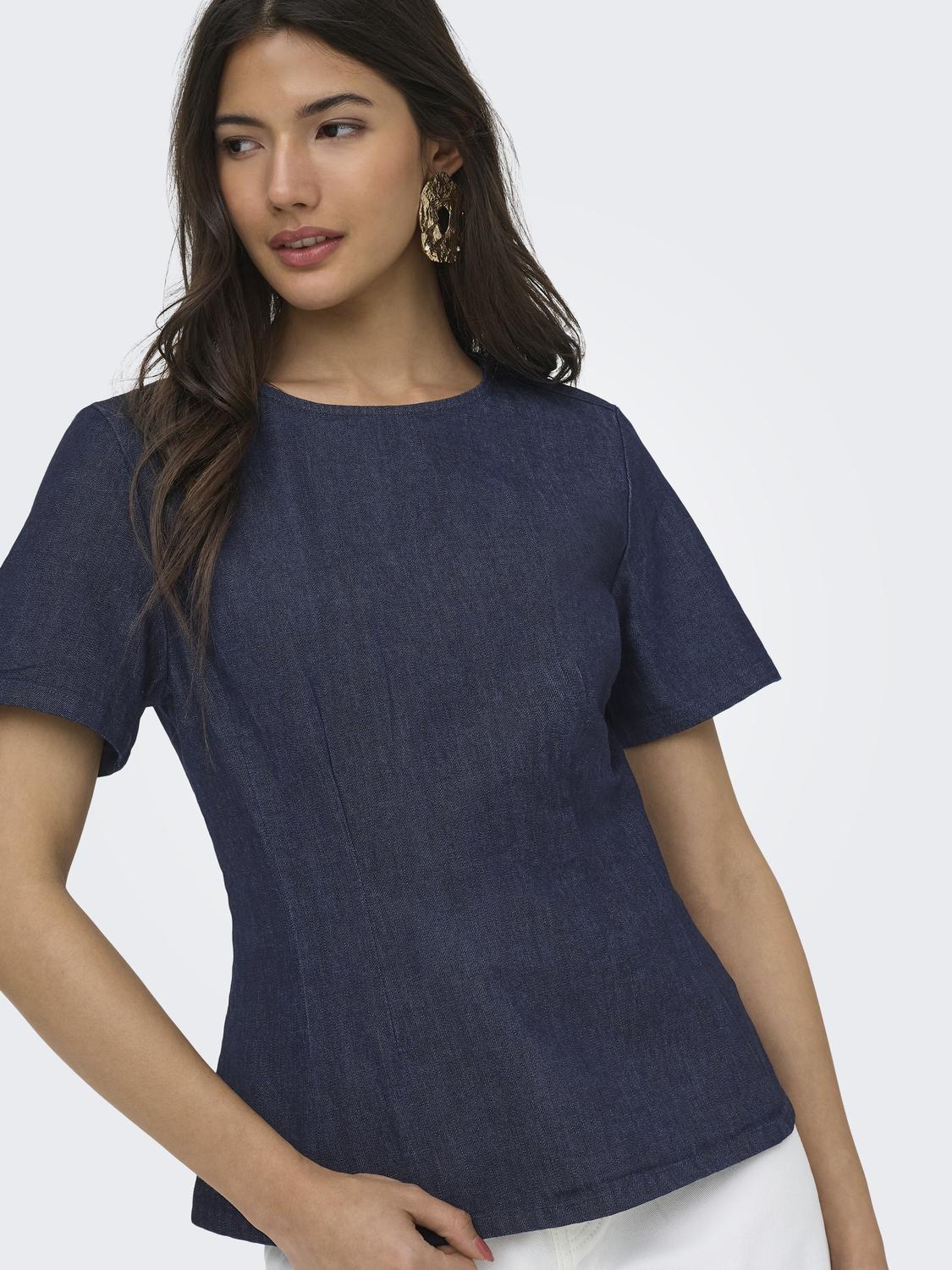 ONLTAMMY S/S FITTED DNM SHIRT YOR - 4