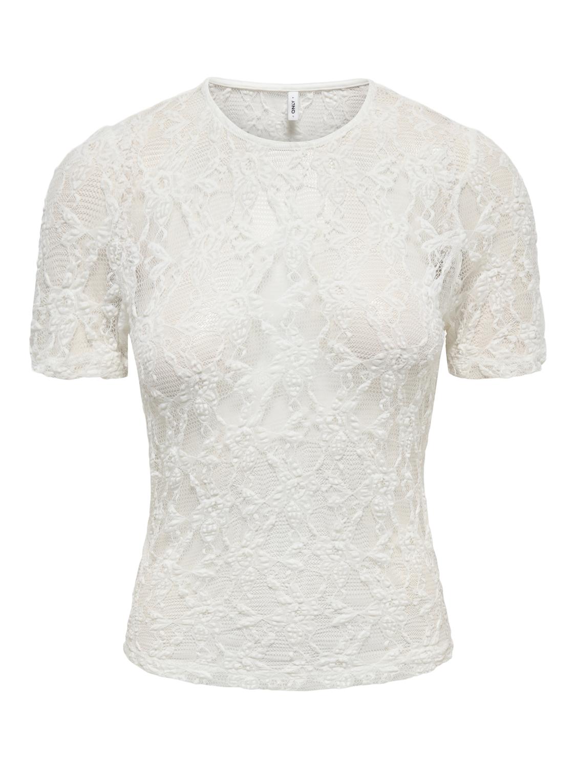 ONLALBA S/S LACE TOP CS JRS - 3