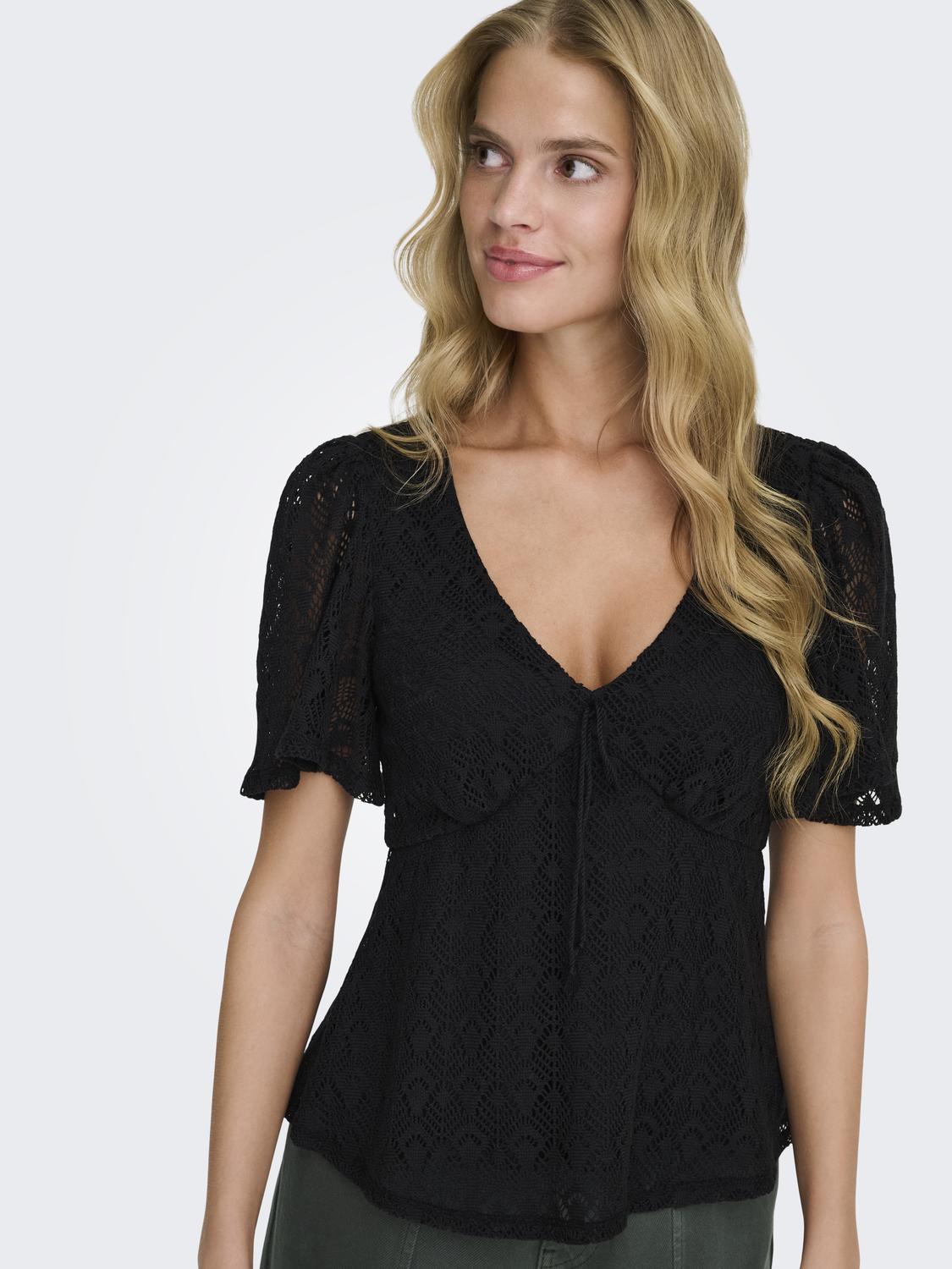 ONLDANIELLA S/S V-NECK TOP CS JRS - 5