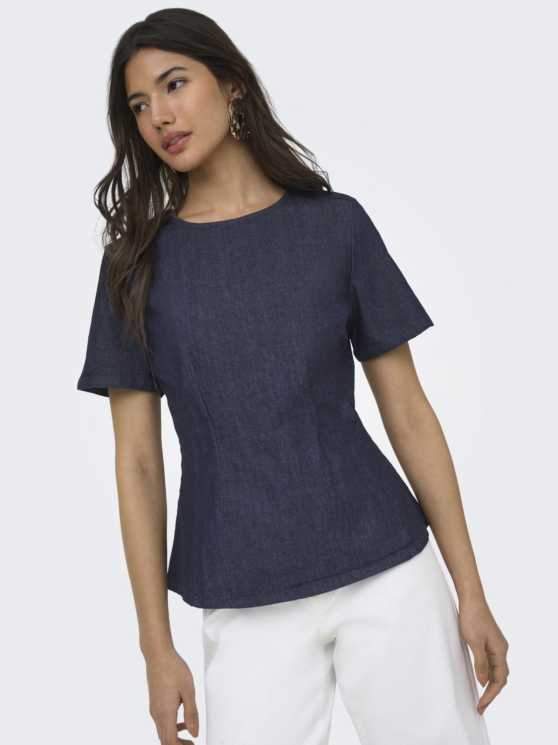 ONLTAMMY S/S FITTED DNM SHIRT YOR - 5