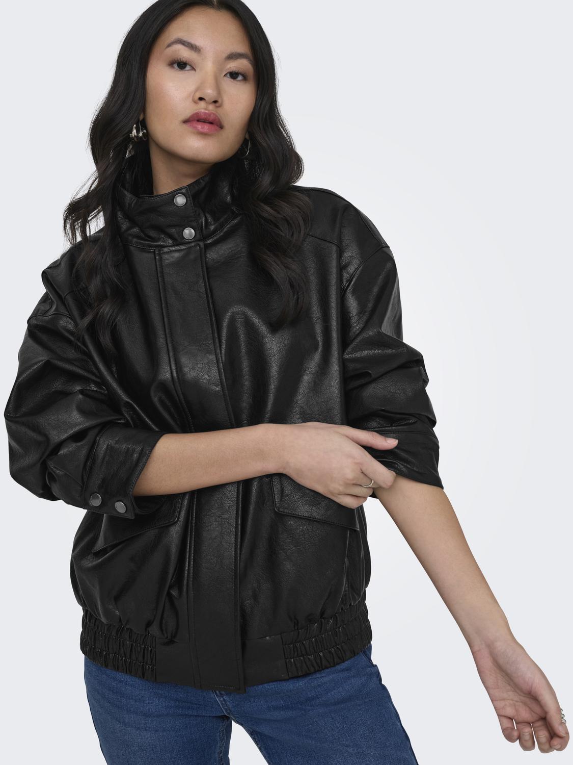 ONLJULIA FAUX LEATHER OVZ. BOMBER OTW - 5