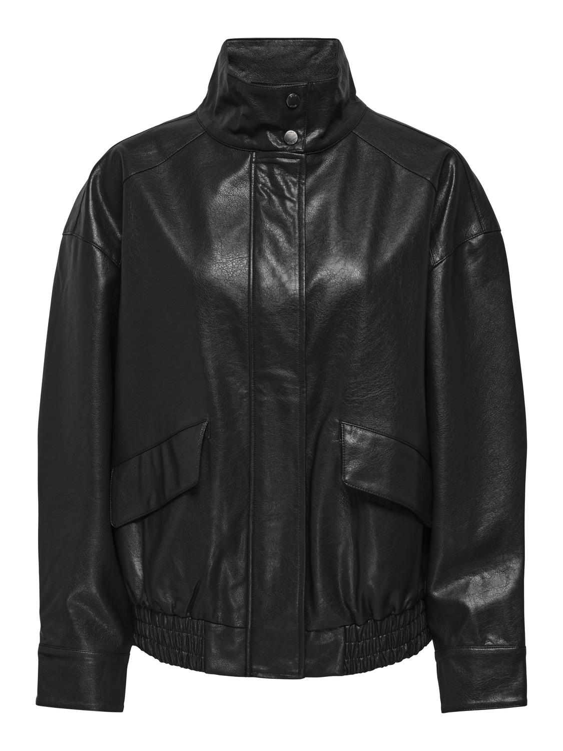 ONLJULIA FAUX LEATHER OVZ. BOMBER OTW - 3