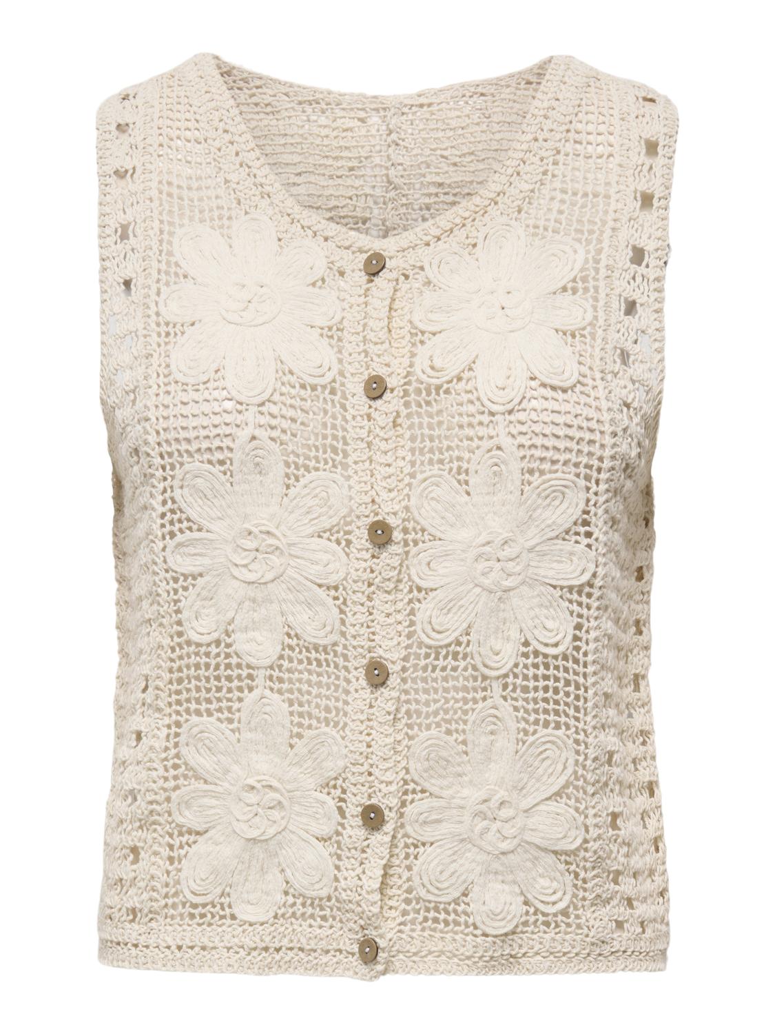 ONLTARA SL O-NECK CROCHET VEST EX KNT - 3