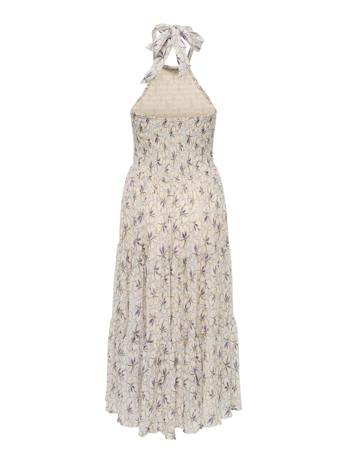 ONLIVEN S/L LONG HALTERNECK DRESS WVN EX - 7