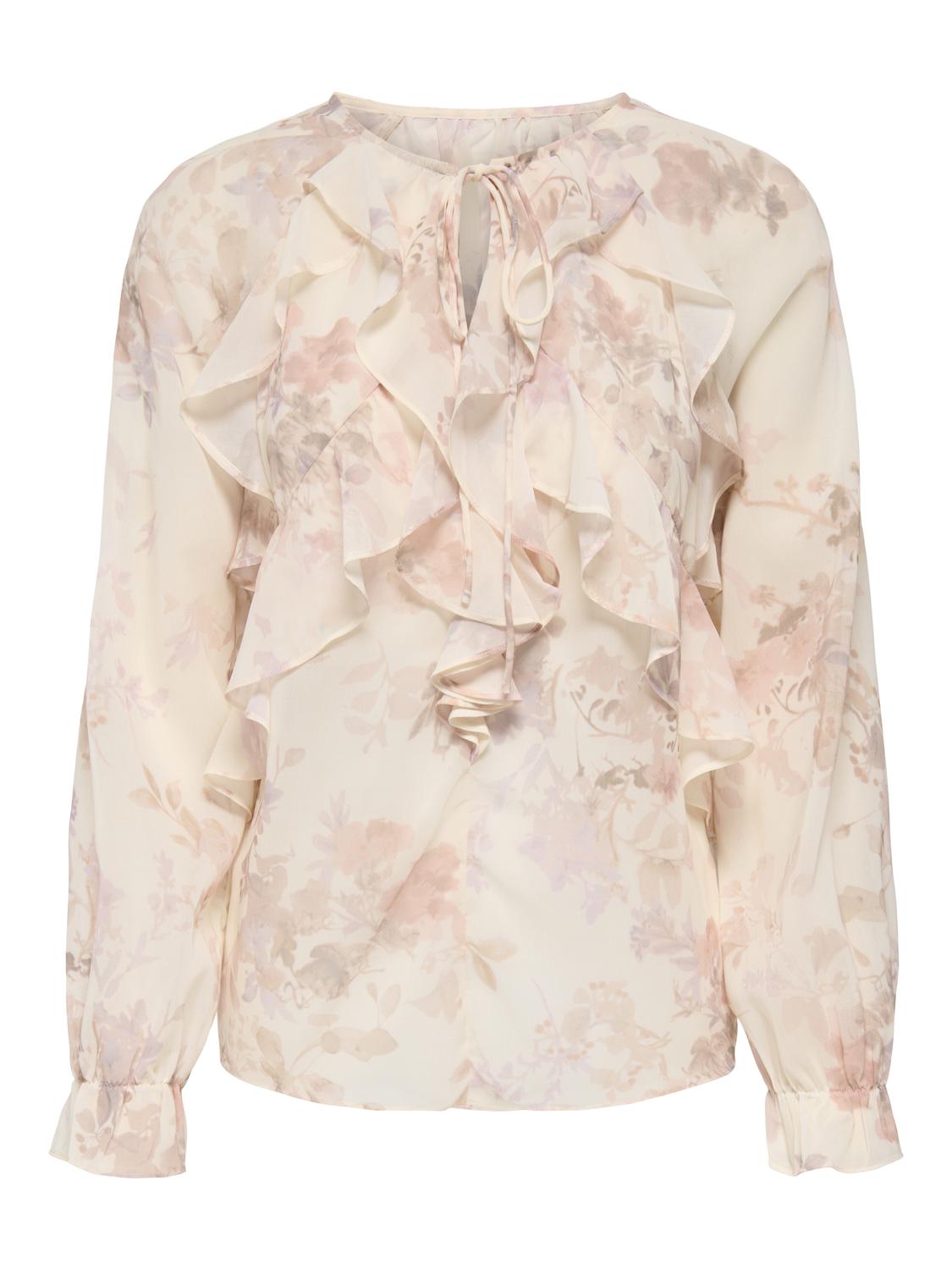 STUVODA L/S FLOUNCE TOP WVN