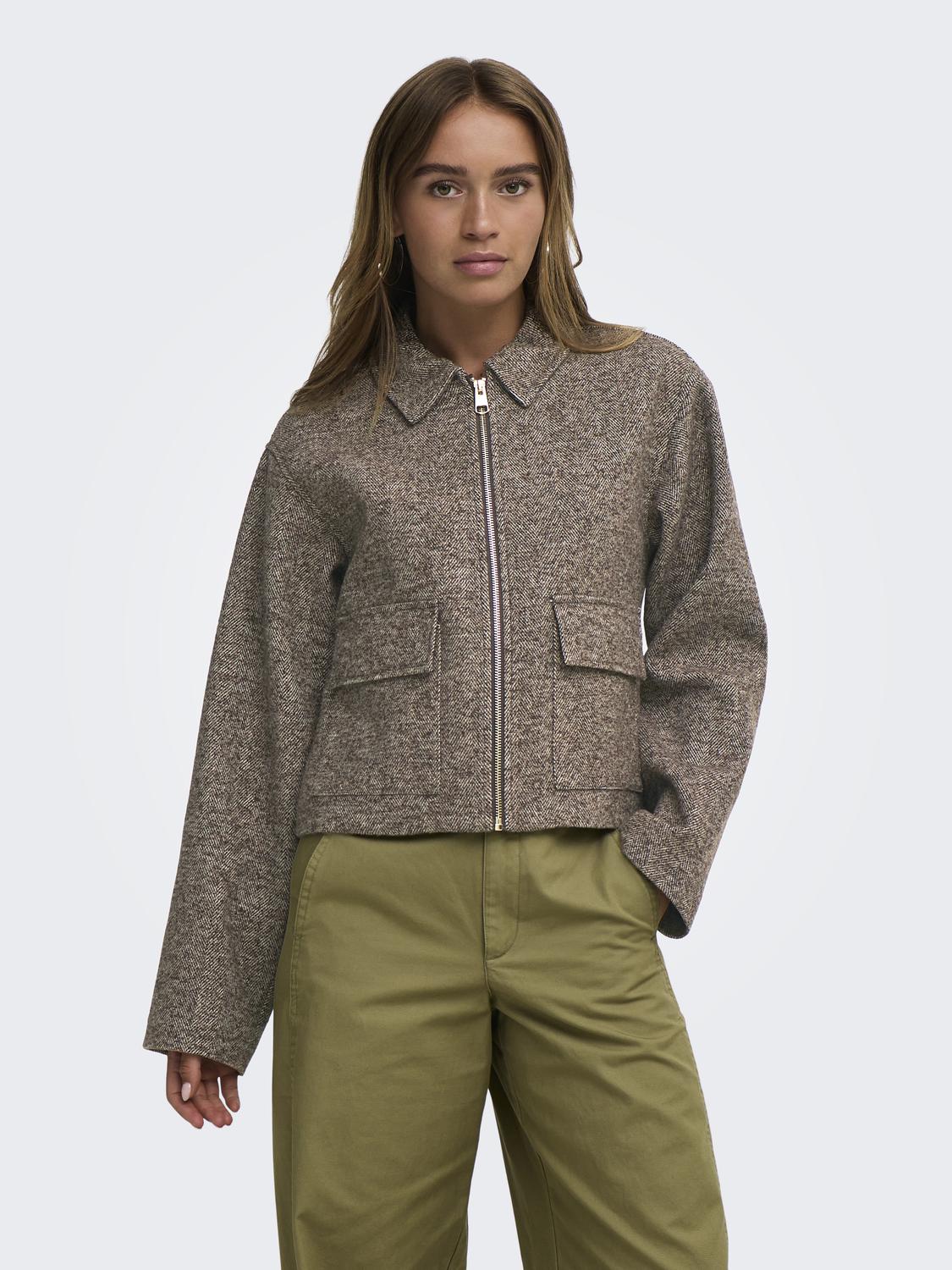 JDYVINGA HERRINGBONE JACKET OTW NOOS