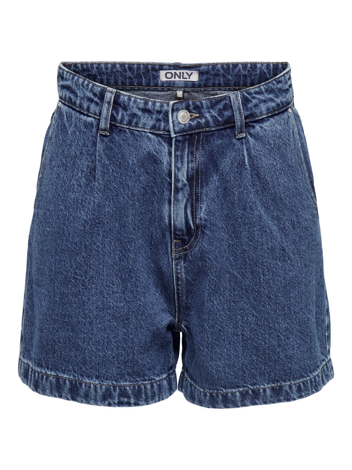 ONLPETRA Sommer High Waist Denim Shorts med baklommer - 3